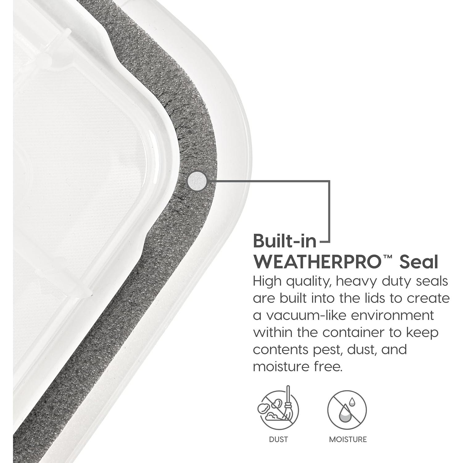 Caja de Archivos IRIS USA WeatherPro 32 Qt 4 Pack Transparente