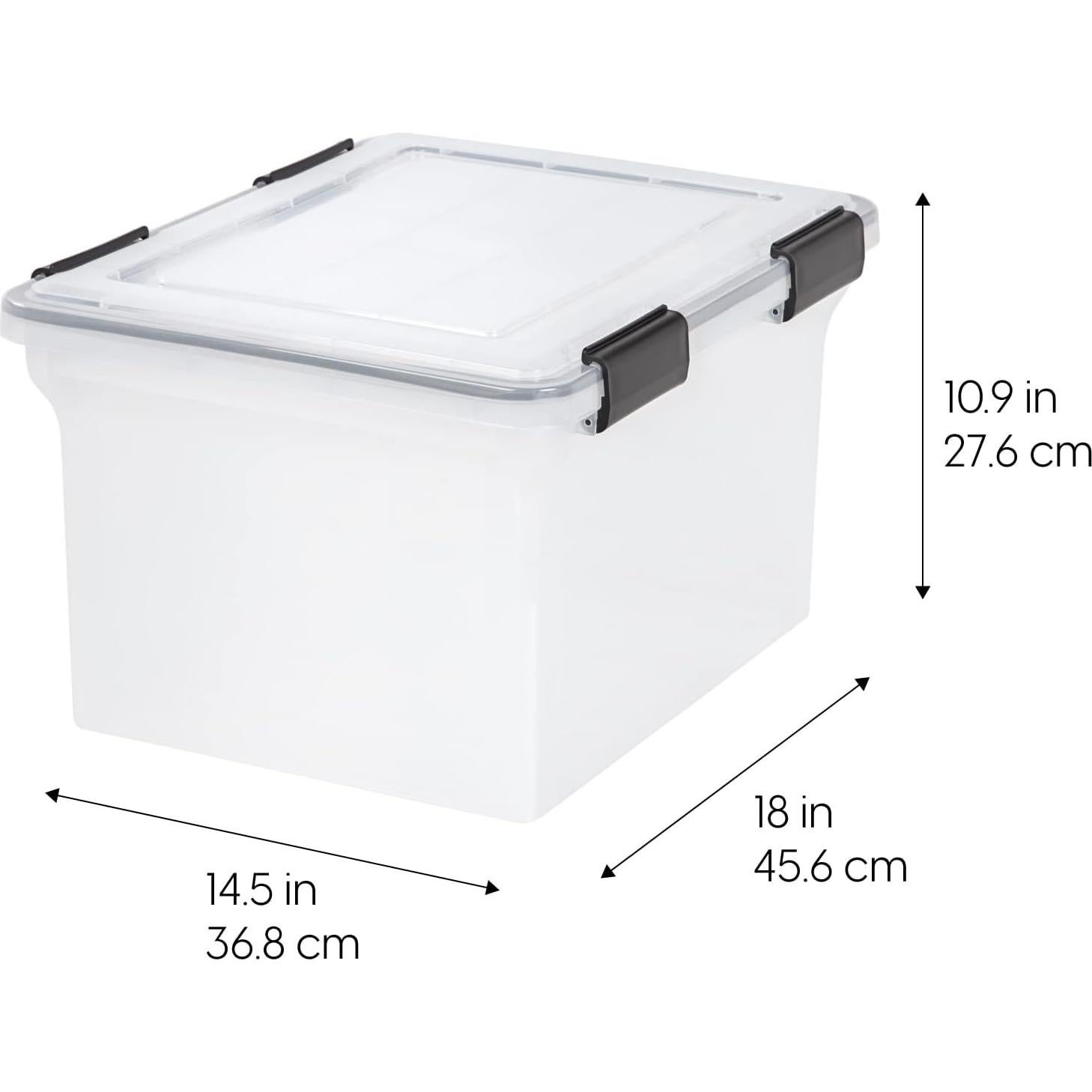 Caja de Archivos IRIS USA WeatherPro 32 Qt 4 Pack Transparente