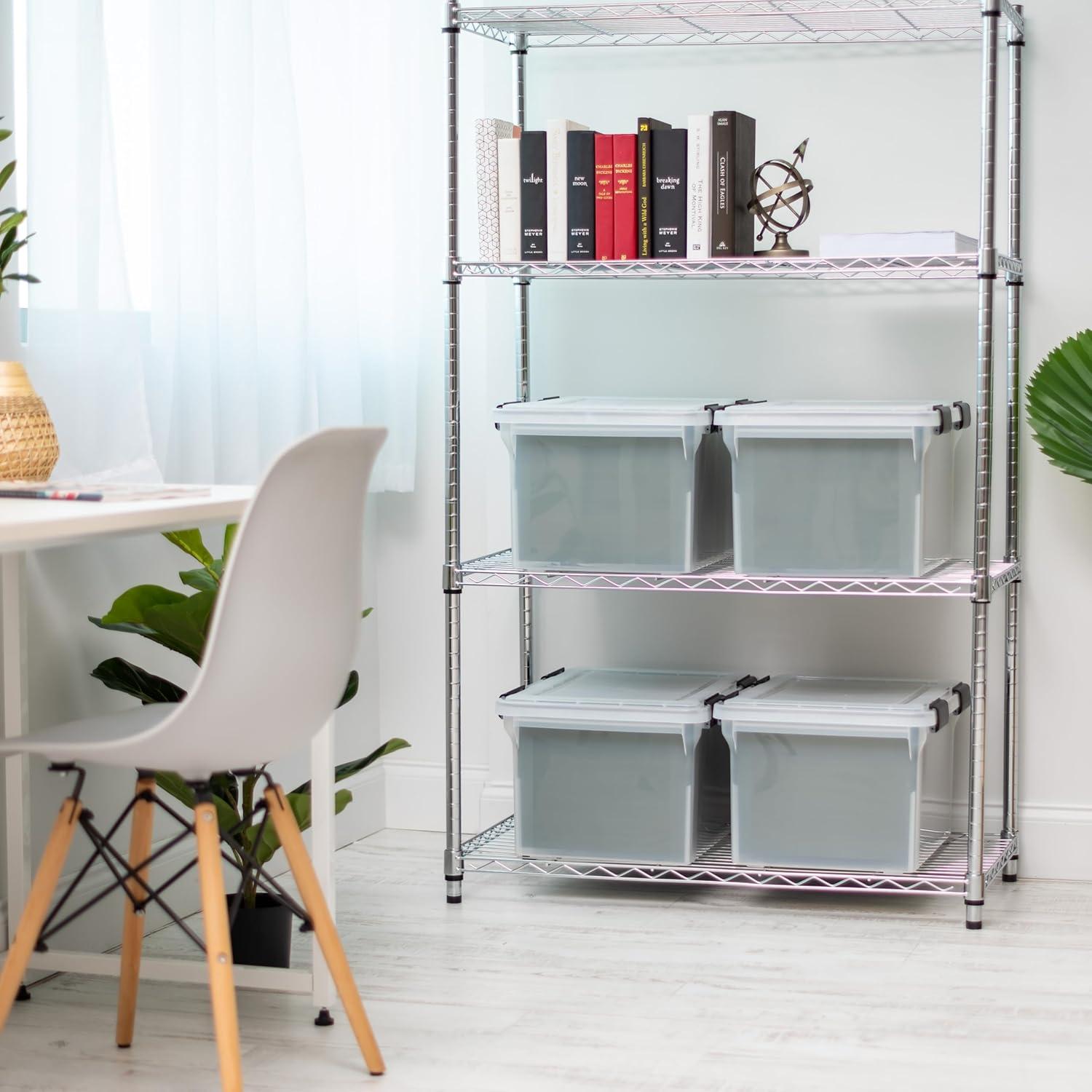 Caja de Archivos IRIS USA WeatherPro 32 Qt 4 Pack Transparente