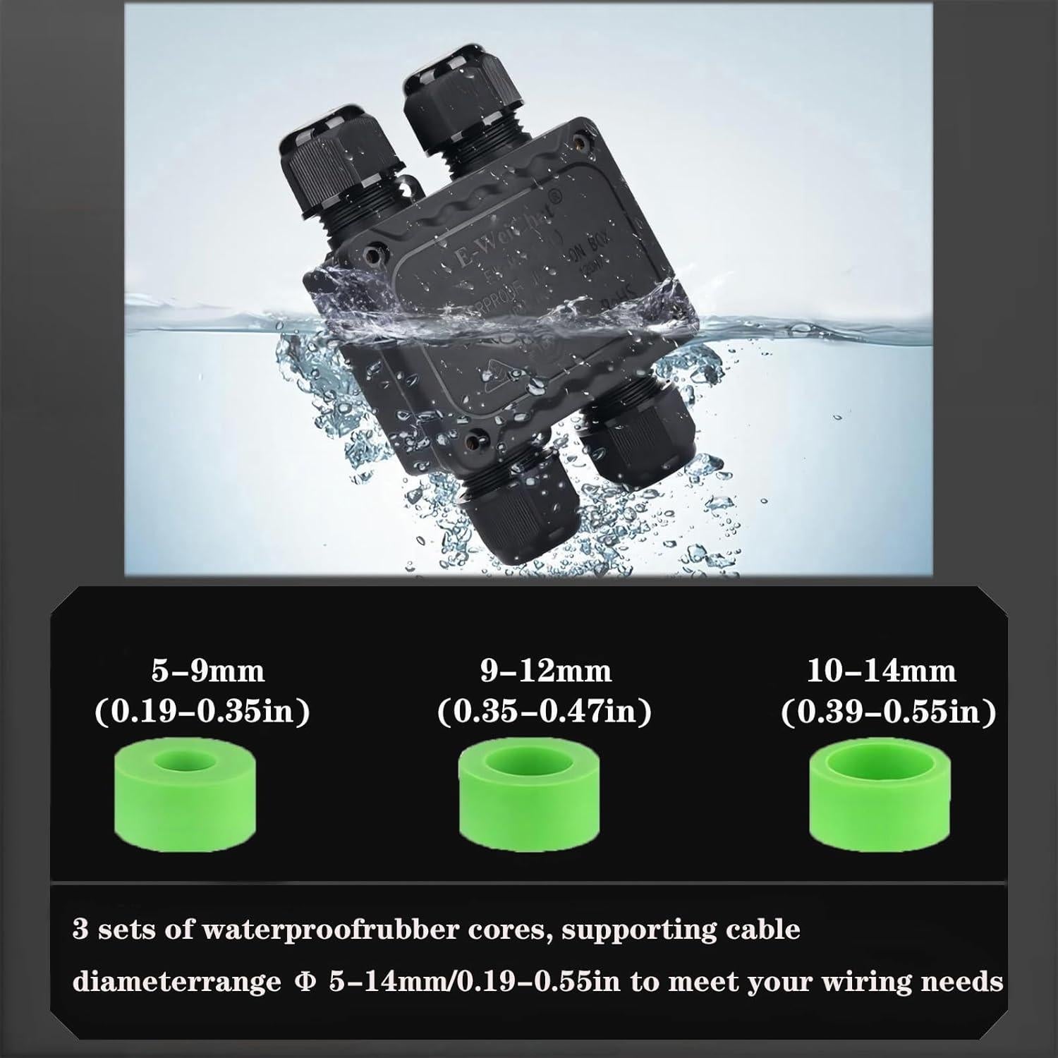 Caja de Conexiones Impermeable SZFUDIGO 4 Vías IP68