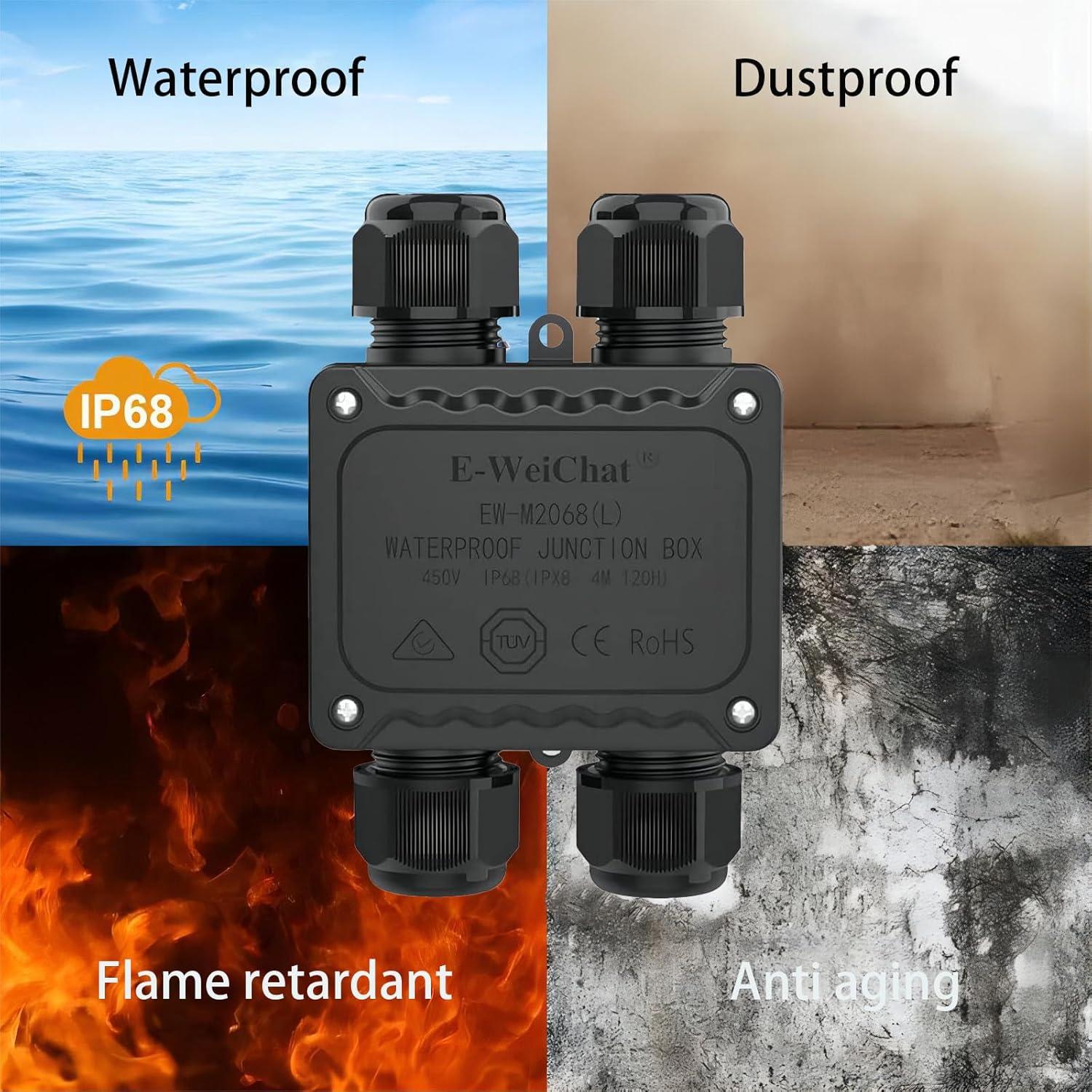 Caja de Conexiones Impermeable SZFUDIGO 4 Vías IP68