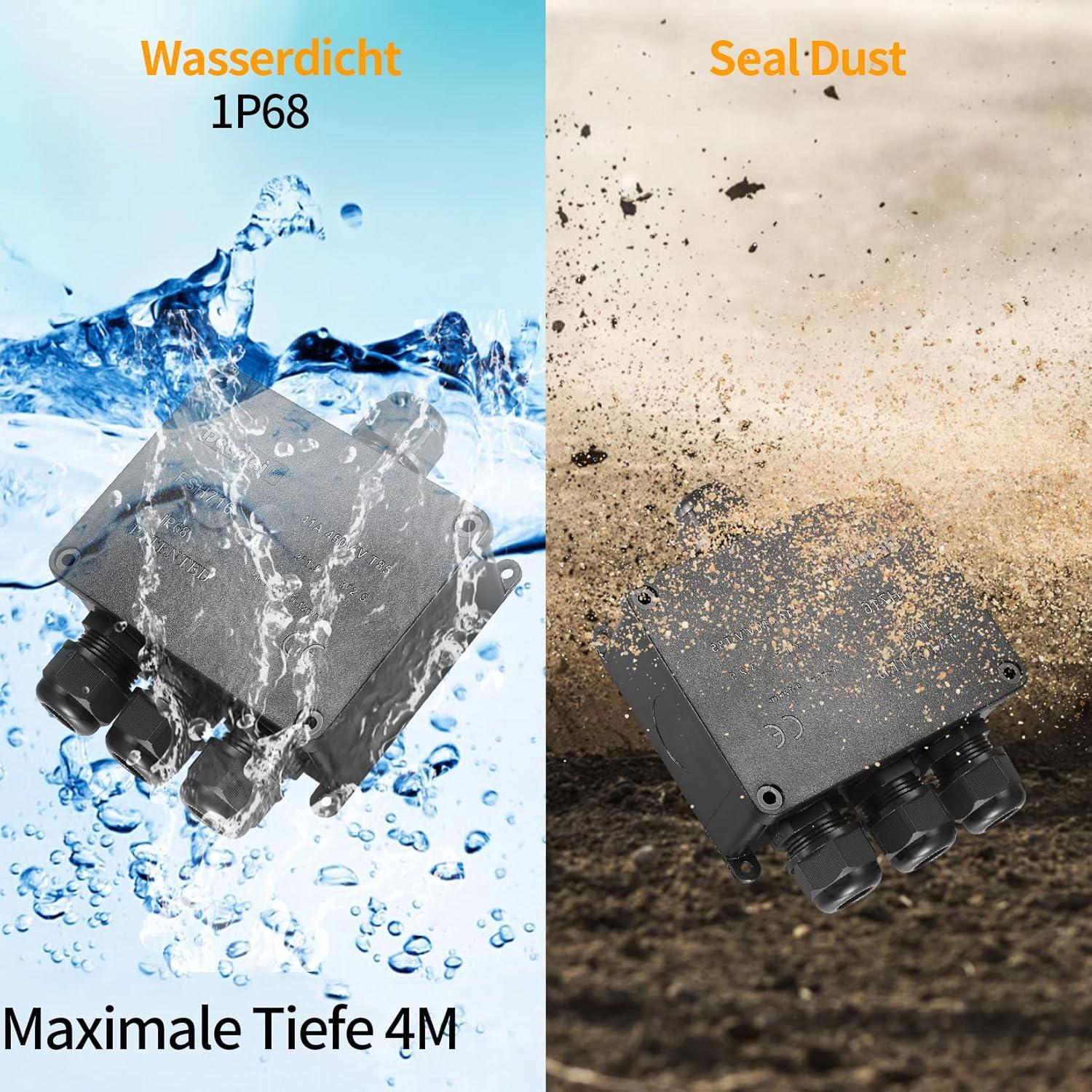 Caja de Conexiones Eléctrica IP68 4 Vías Qiwuhai 4-12mm