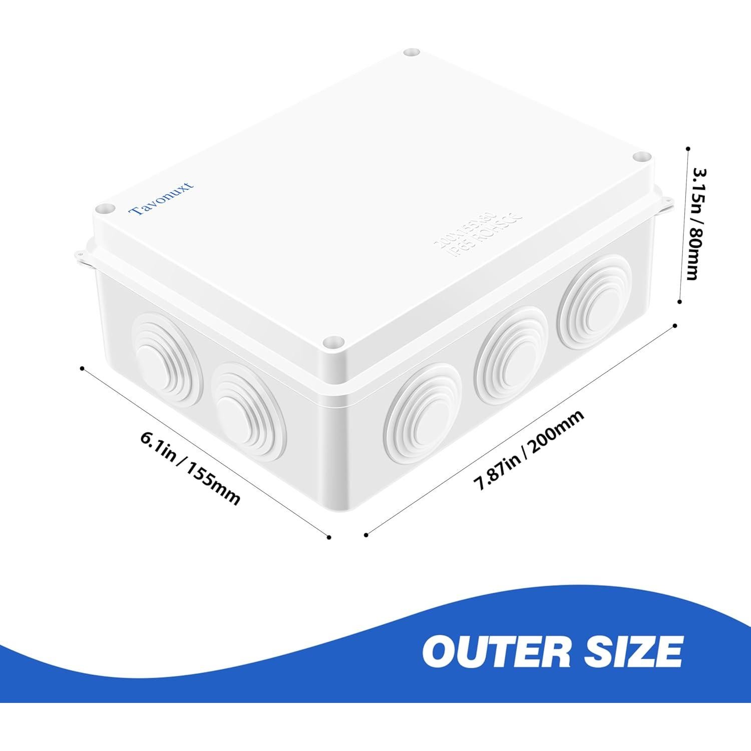 Caja de Conexiones Impermeable TAVONUXT IP65 200x155x80mm