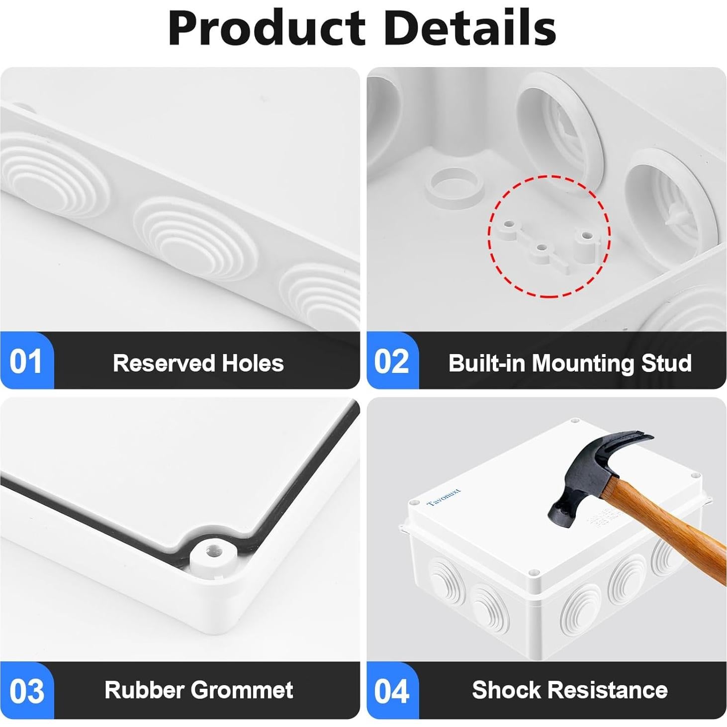 Caja de Conexiones Impermeable TAVONUXT IP65 200x155x80mm