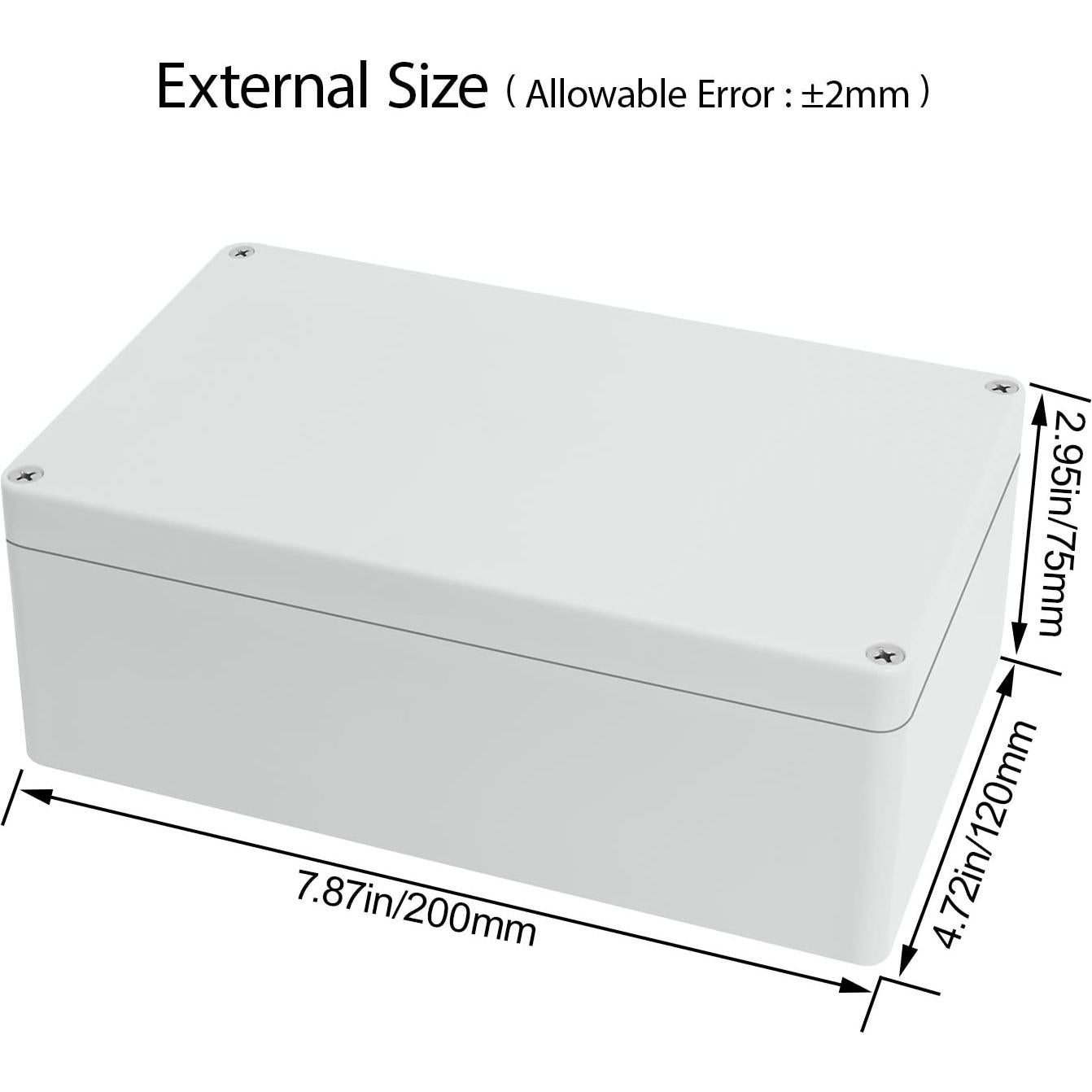 Caja de Conexiones Plástica IP65 HoHaing 200x120x75mm