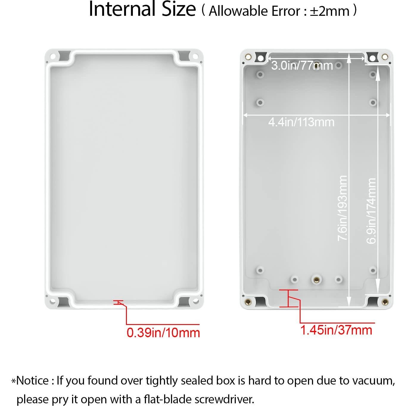 Caja de Conexiones Plástica IP65 HoHaing 200x120x75mm