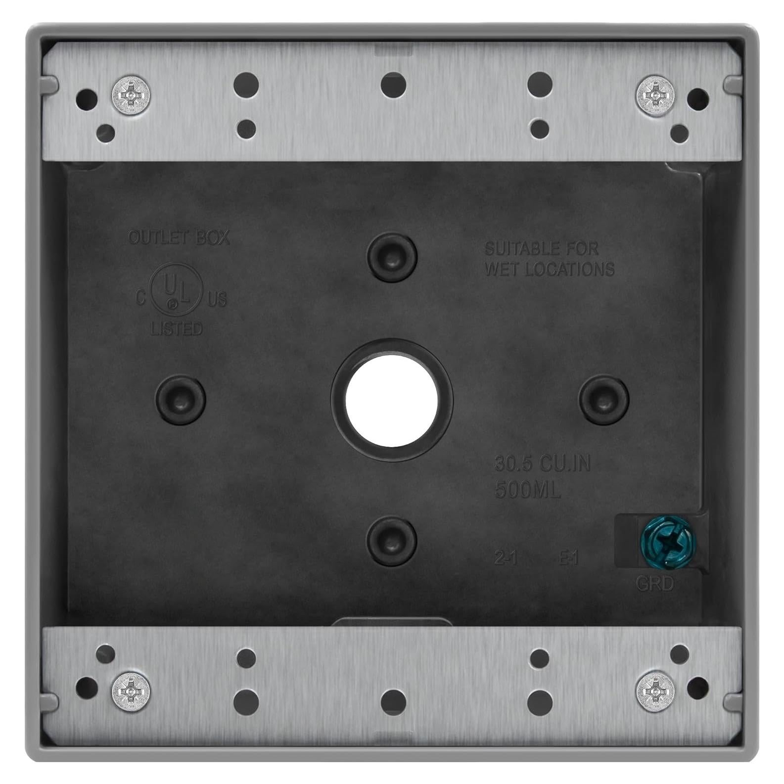 Caja de salida exterior ENERLITES 3 agujeros 1.27 cm Gris