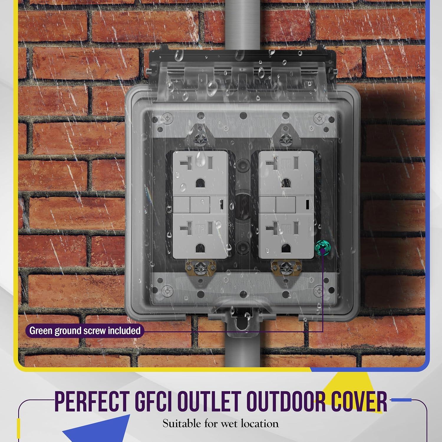 Caja de salida exterior ENERLITES 3 agujeros 1.27 cm Gris