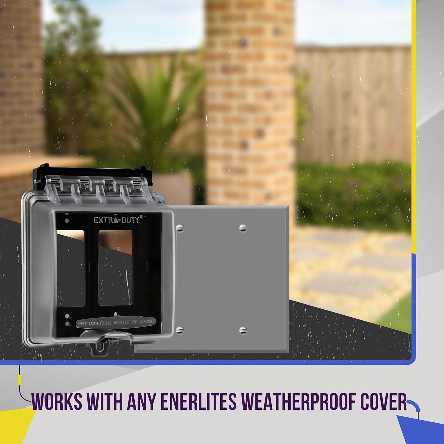 Caja de salida exterior ENERLITES 3 agujeros 1.27 cm Gris