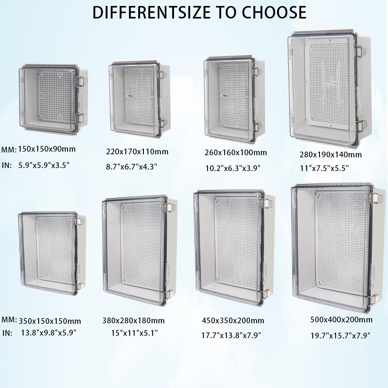 Caja de Conexiones Zulkit IP67 220x170x110mm Tapa Transparente