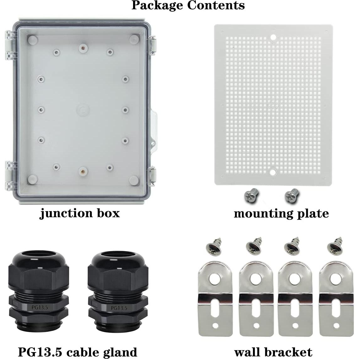 Caja de Conexiones Zulkit IP67 220x170x110mm Tapa Transparente