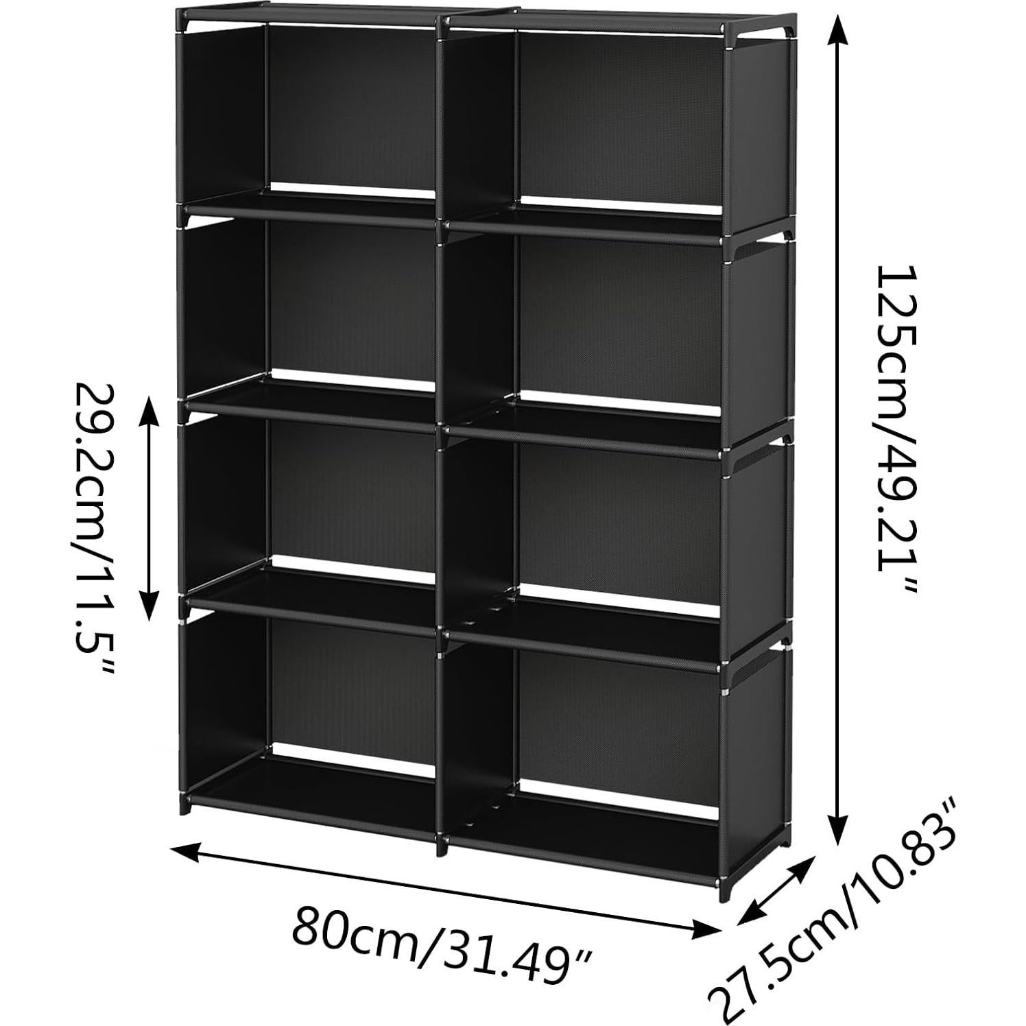 Estante MOYIPIN 8 Rejillas Multifuncional Negro