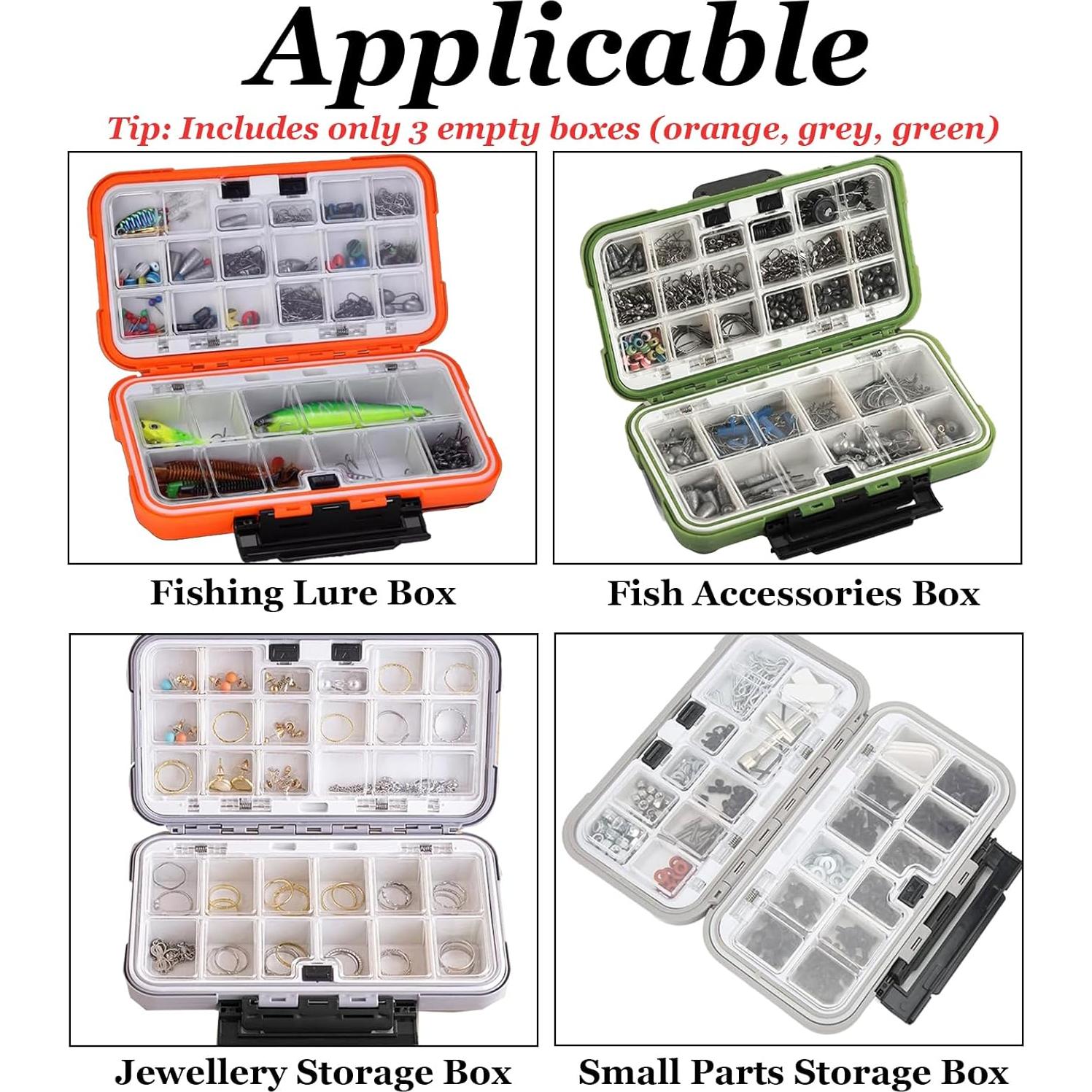 Caja de Pesca Impermeable SHANDERBAR 3 Paquetes 19 Divisores
