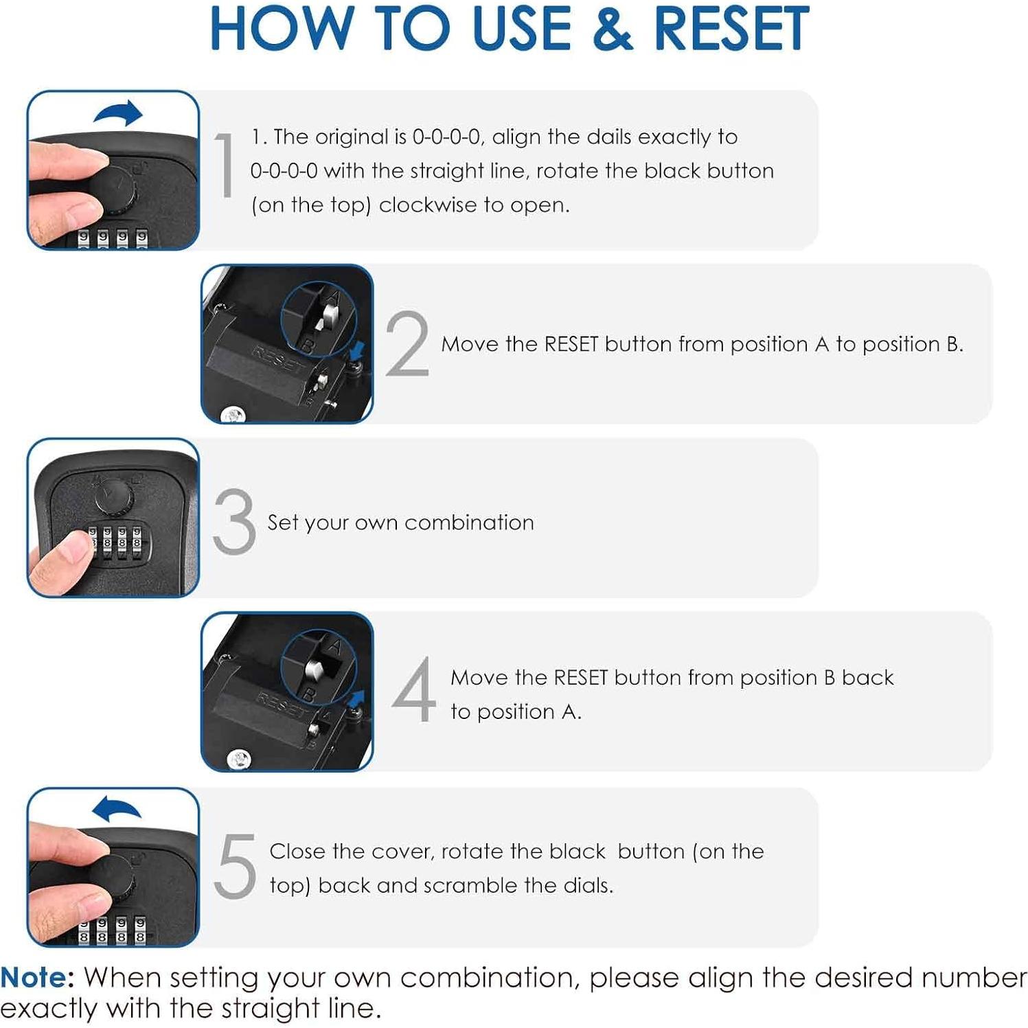 Caja de Seguridad GIVERARE 4 Dígitos Montaje en Pared Negra
