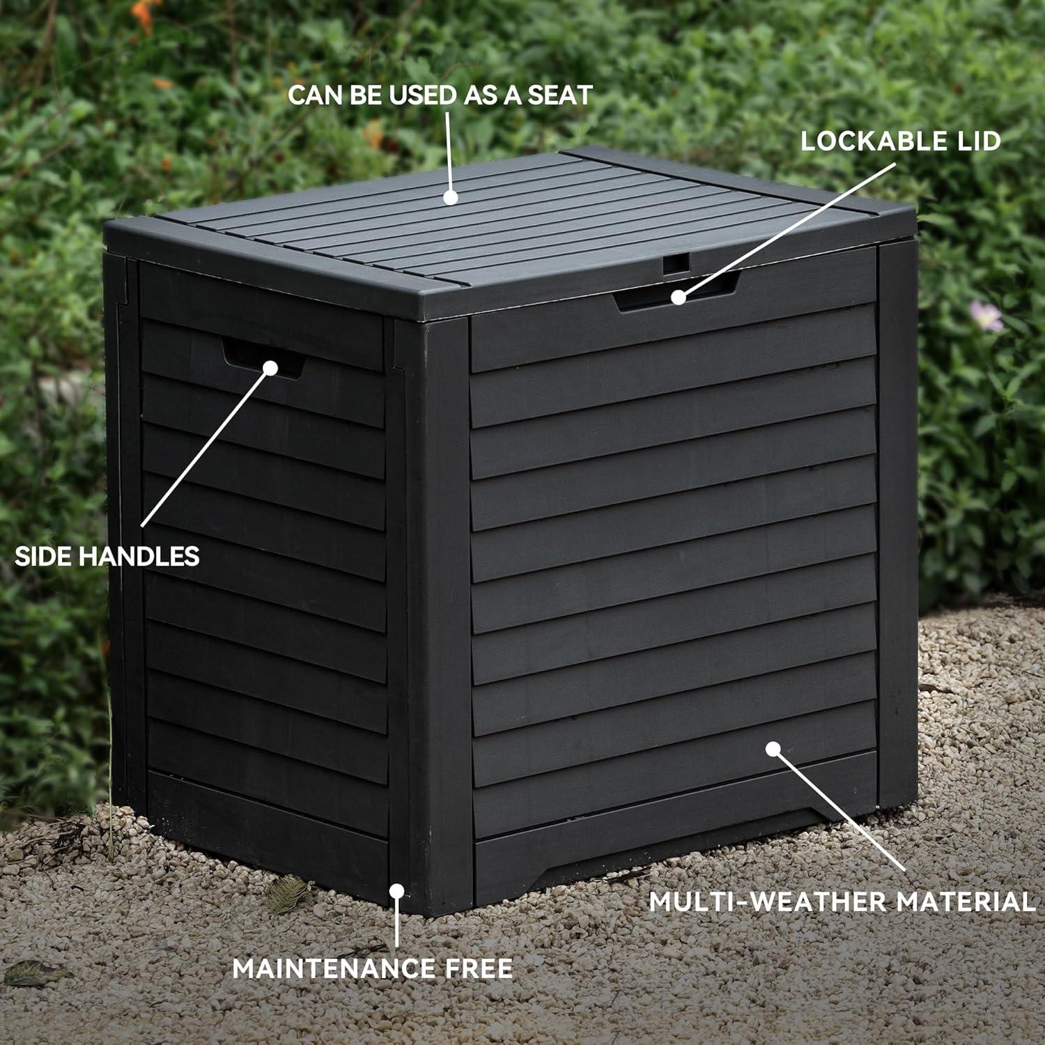 Caja de Almacenamiento Exterior DWVO 132 Litros Negra Resistente