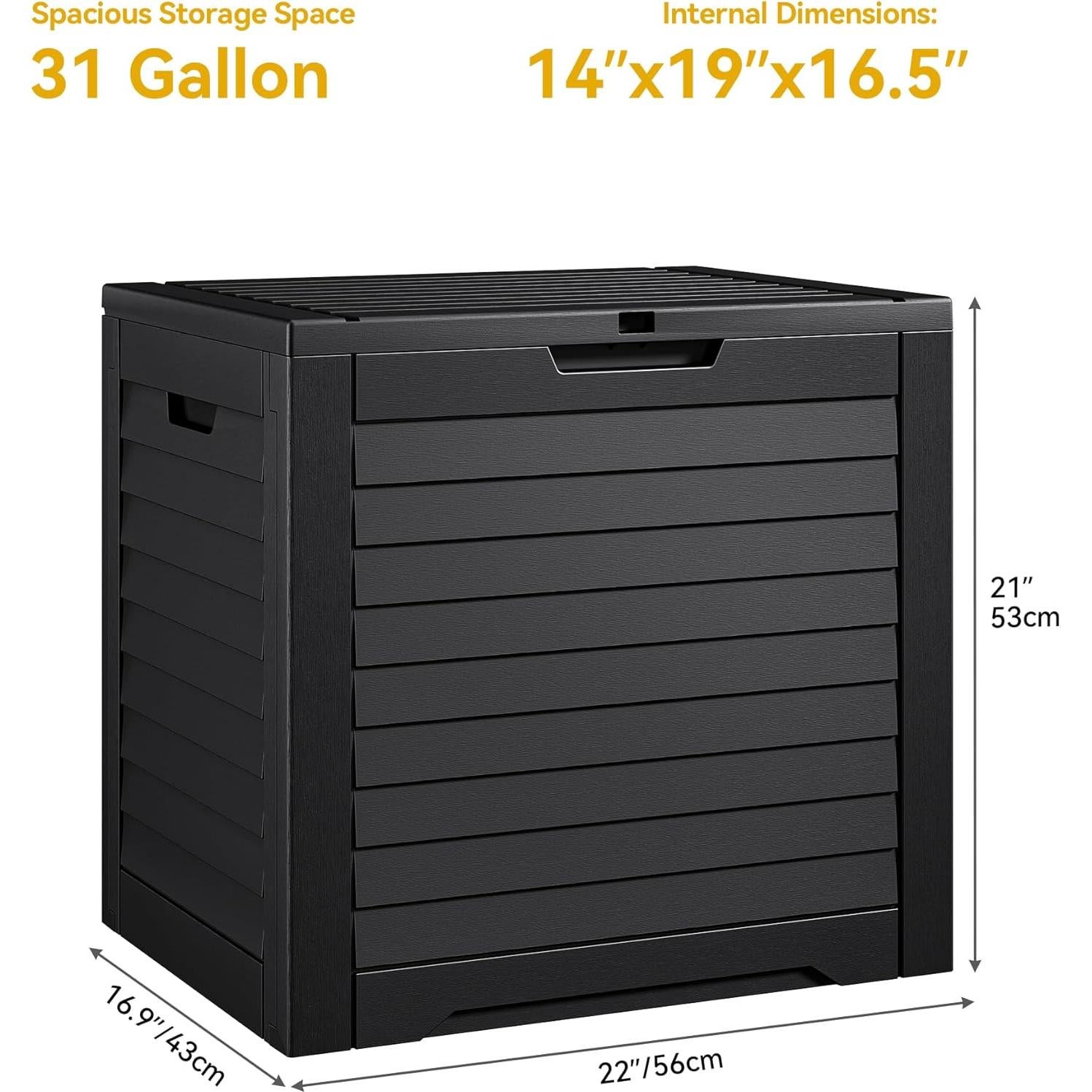 Caja de Almacenamiento Exterior DWVO 132 Litros Negra Resistente