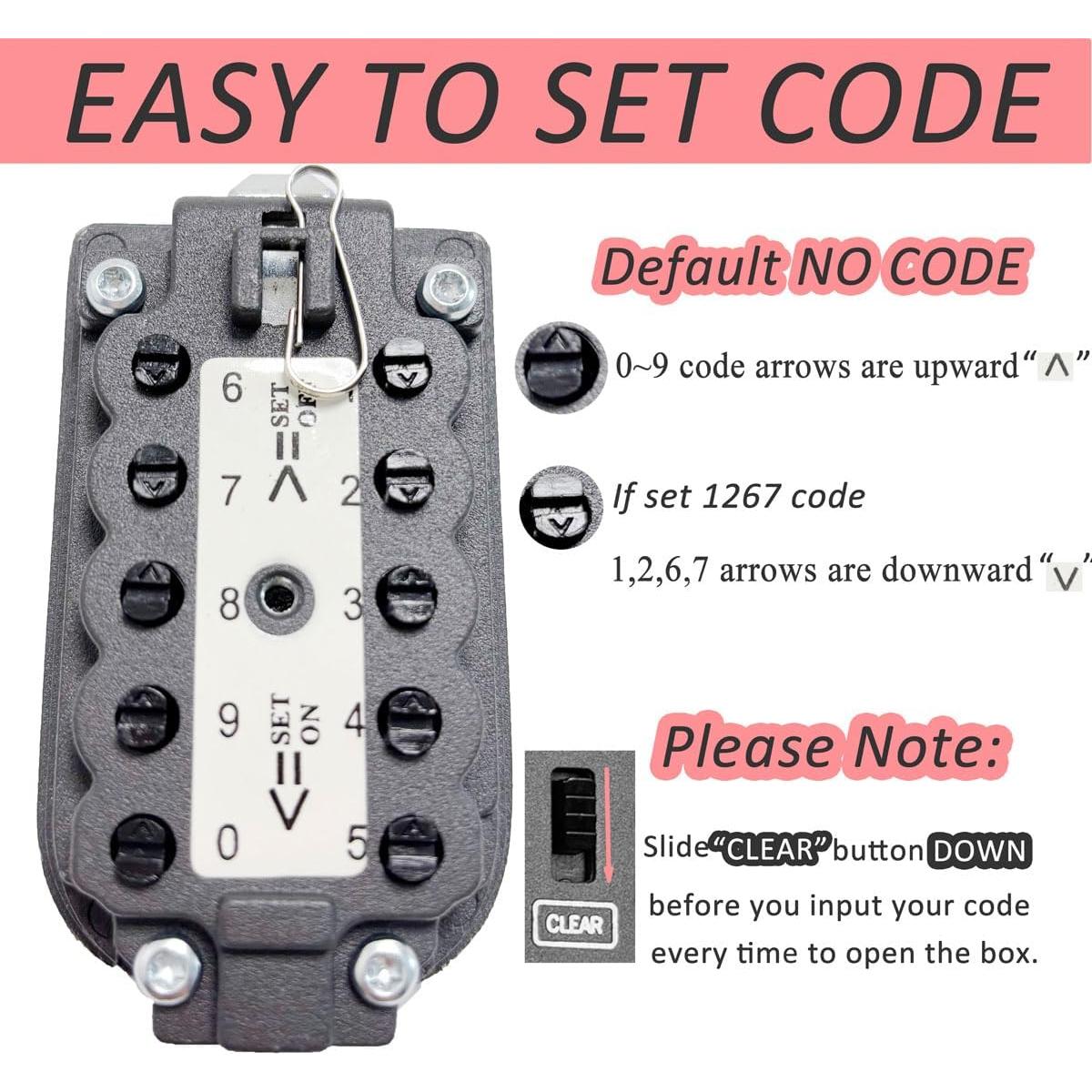 Caja de Llave con Cerradura JASEASYZ 10 Dígitos Impermeable