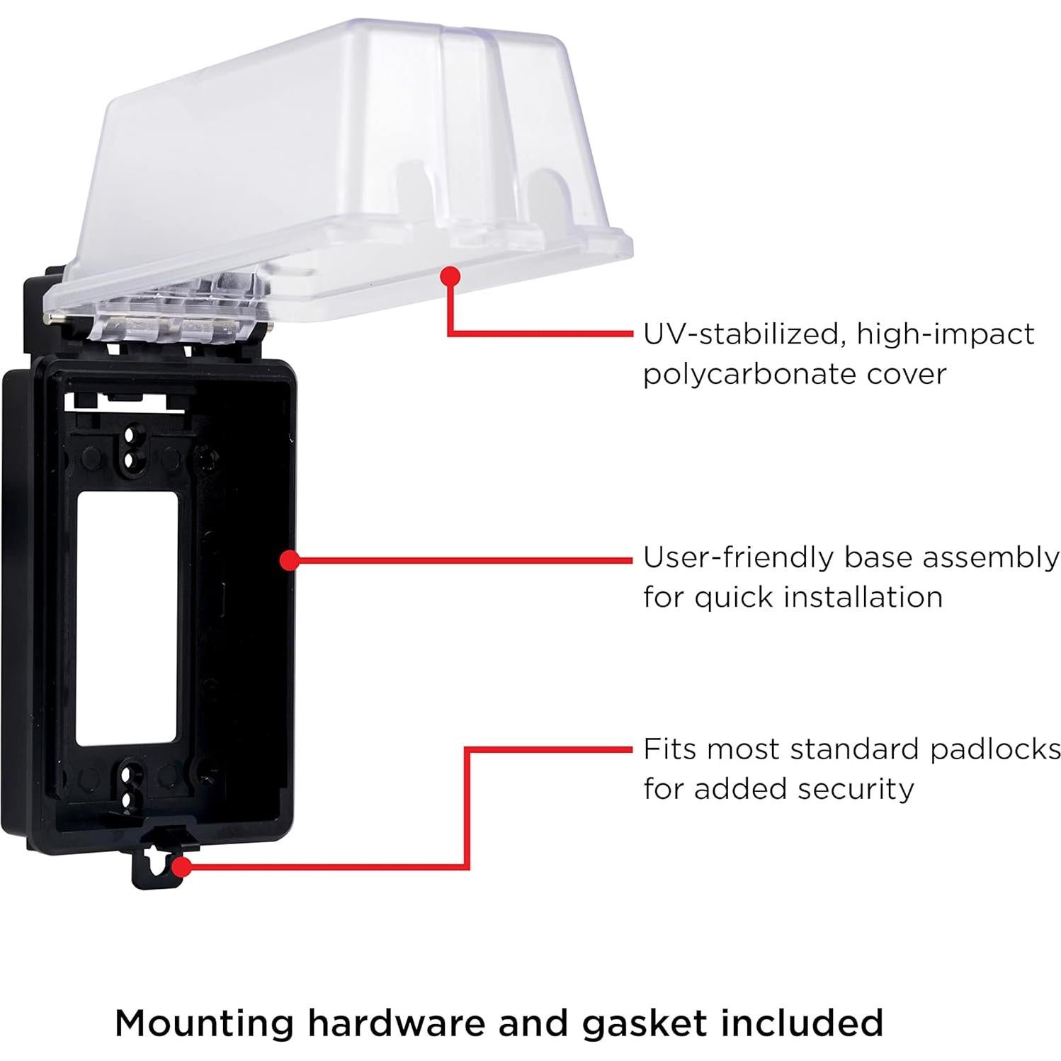 Cubierta de Enchufe Exterior UltraPro 1 Gang Negra IP65