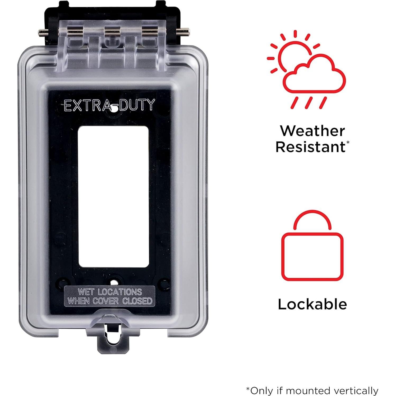 Cubierta de Enchufe Exterior UltraPro 1 Gang Negra IP65