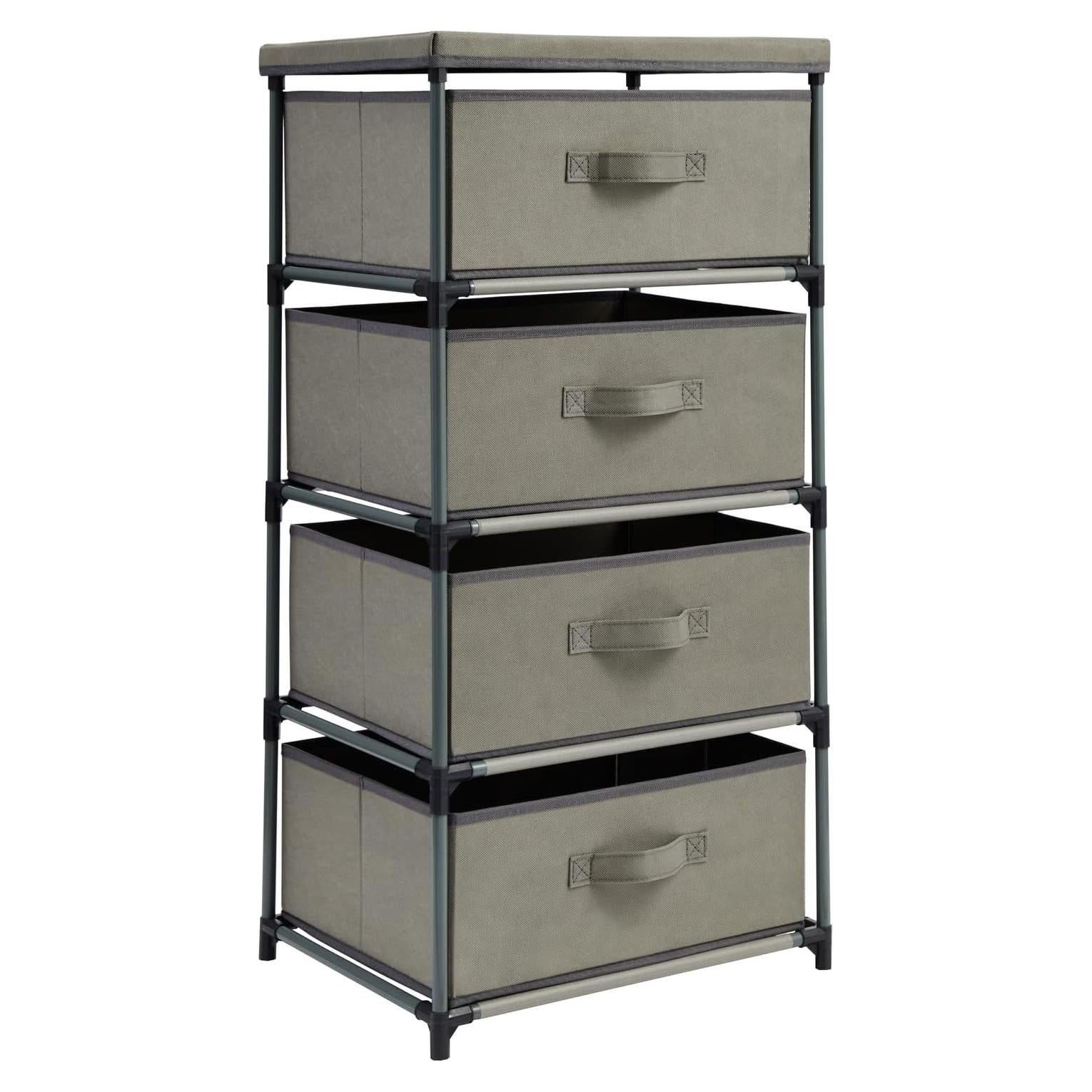 Organizador de Armario Juvale 4 Cajones Tela Gris Claro