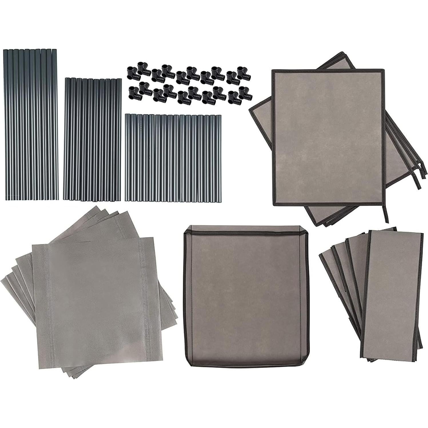 Organizador de Armario Juvale 4 Cajones Tela Gris Claro