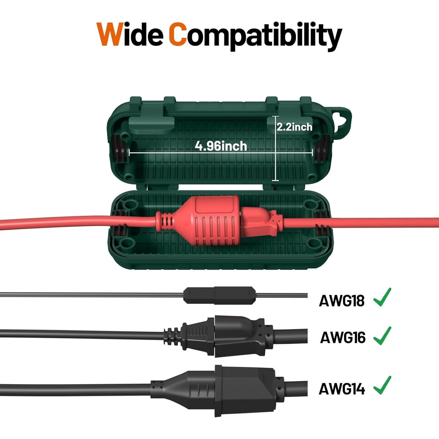 Cubierta de Cable de Extensión Impermeable CFMASTER Verde