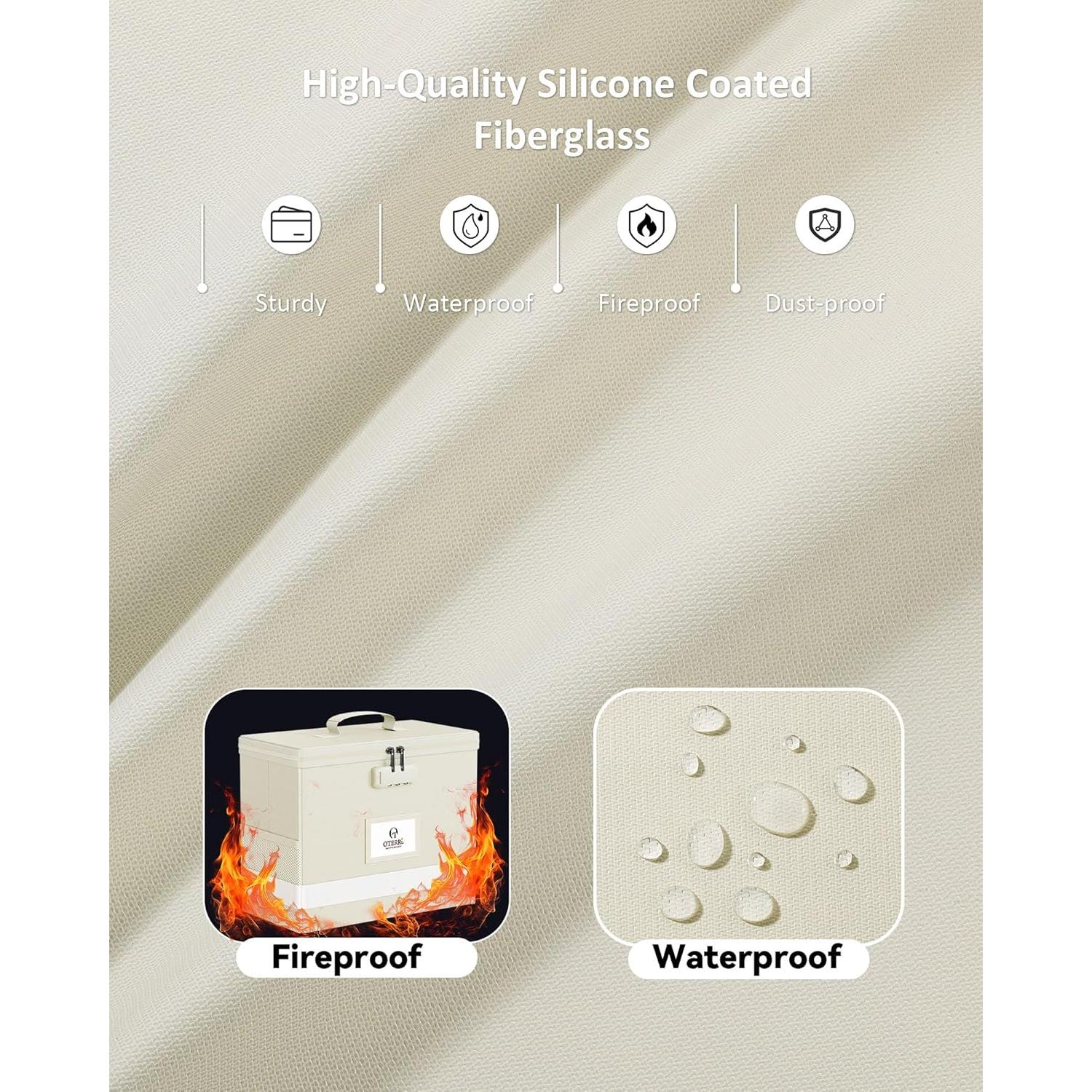 Caja de Documentos a Prueba de Fuego Oterri Beige 1 Pack