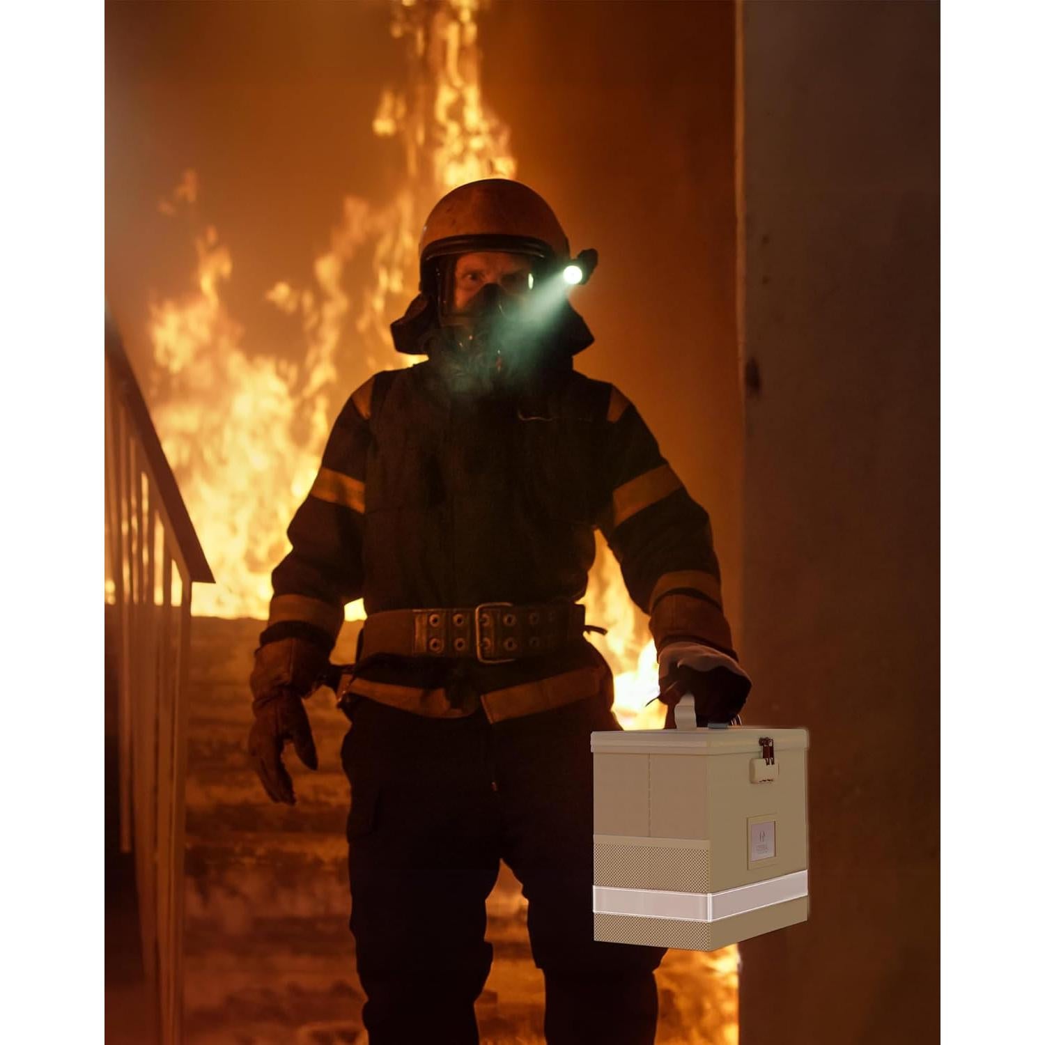 Caja de Documentos a Prueba de Fuego Oterri Beige 1 Pack