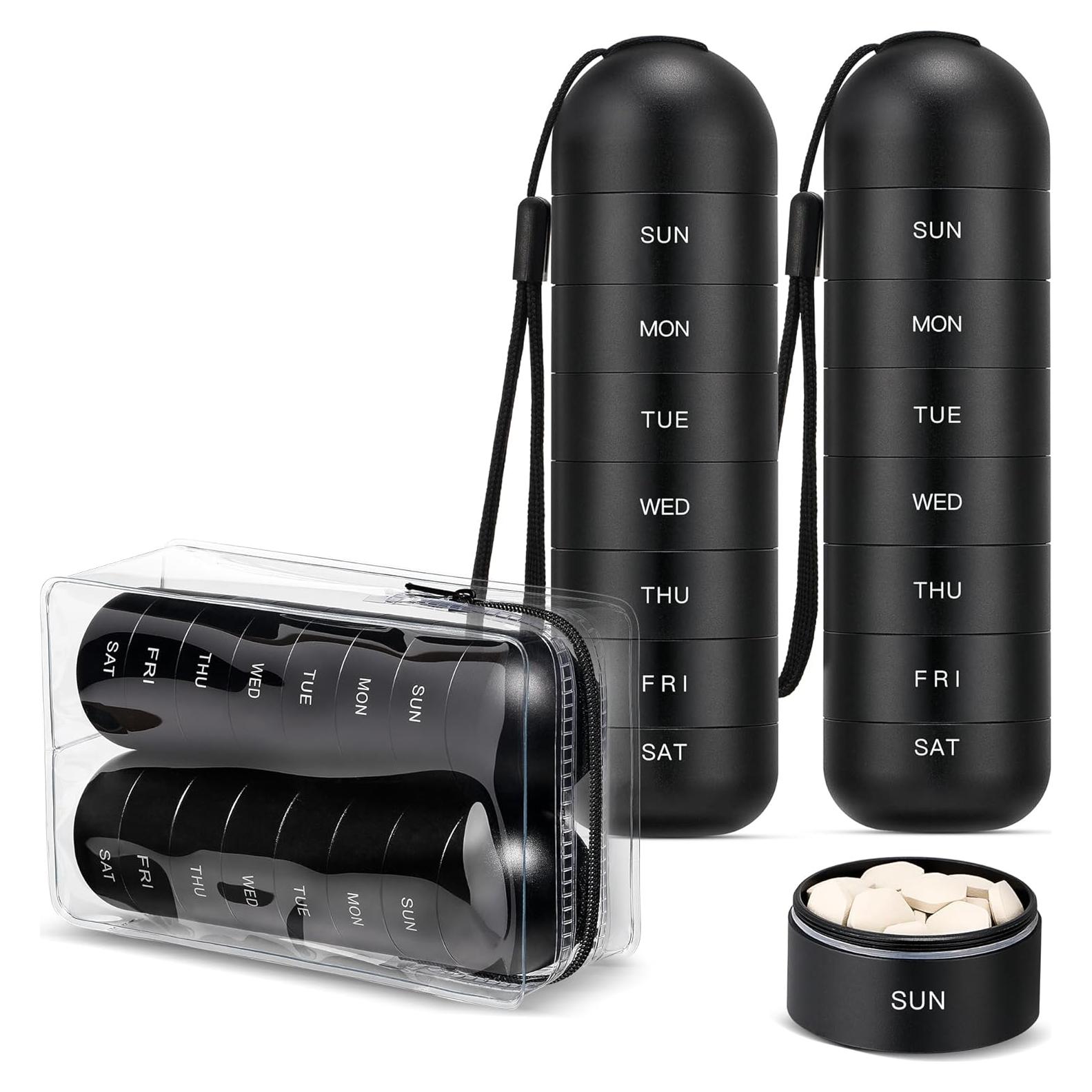 Organizador de Pastillas Zannaki 2 Paquetes Metal Impermeable