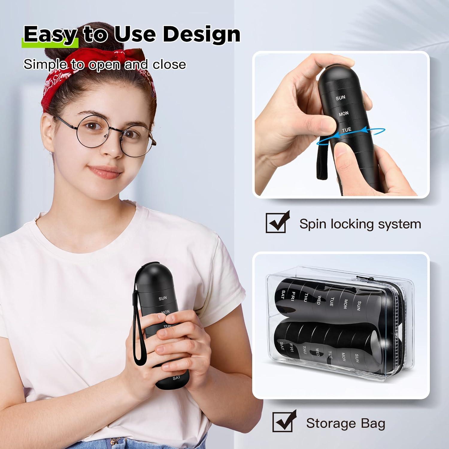 Organizador de Pastillas Zannaki 2 Paquetes Metal Impermeable