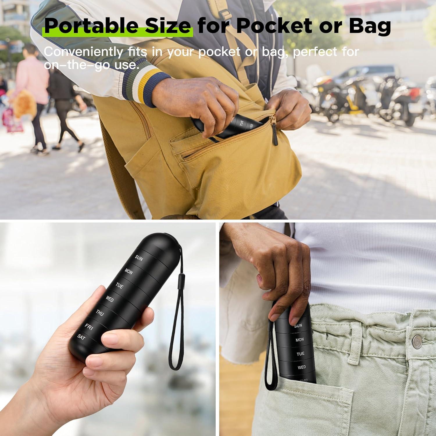 Organizador de Pastillas Zannaki 2 Paquetes Metal Impermeable