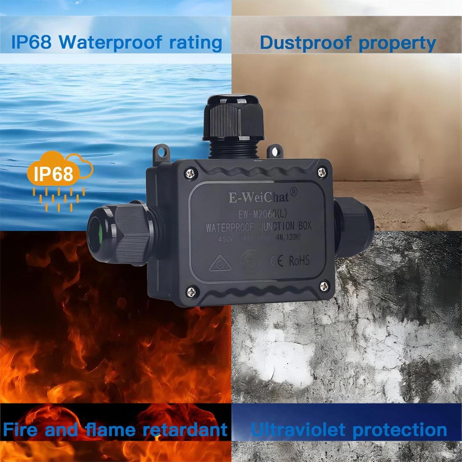 Caja de Conexiones Impermeable KLJ 3 Vías T IP68 5-12mm