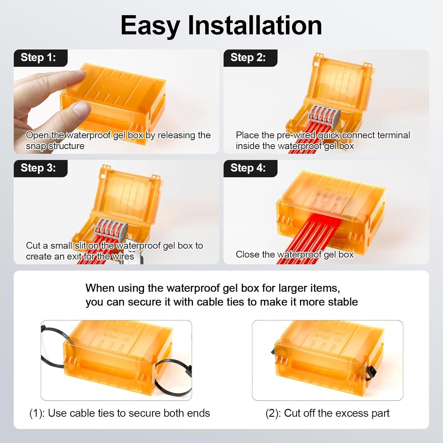 4 Piezas Cajas de Gel Impermeables New.Sunny IPX8
