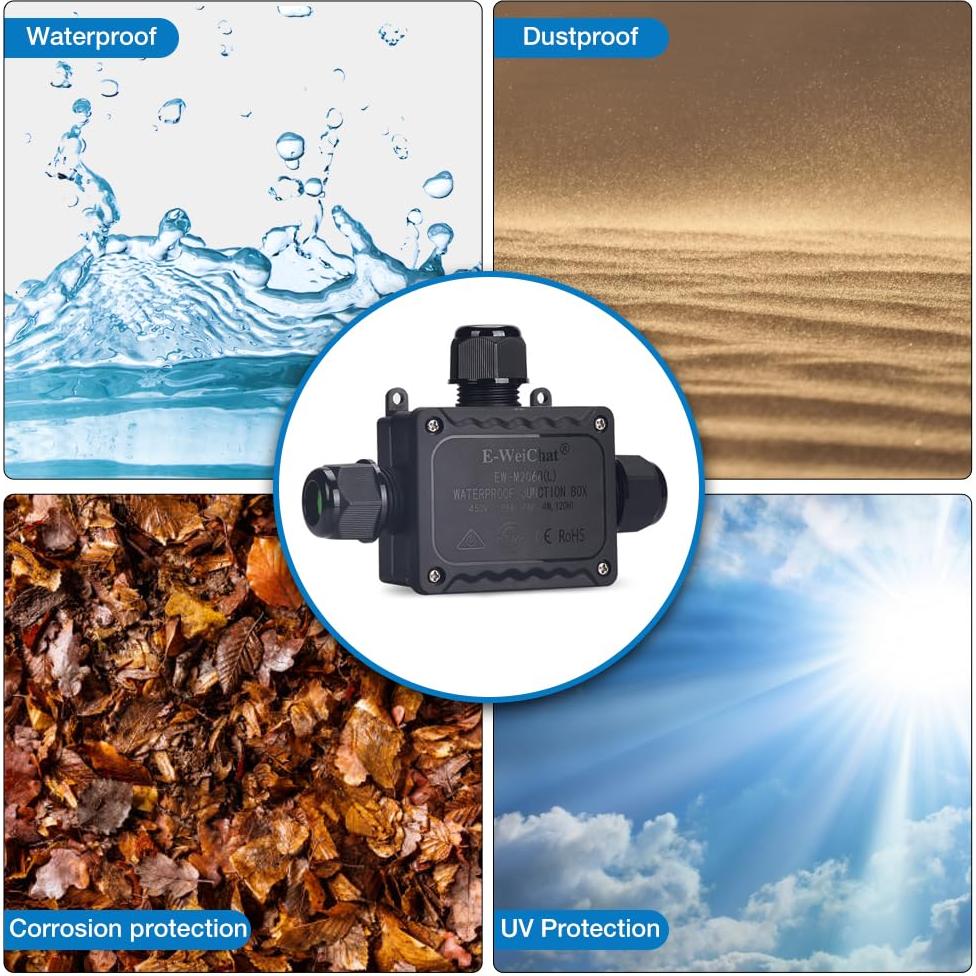 Caja de Conexiones Impermeable QIANZHIYUAN IP68 3 Vías