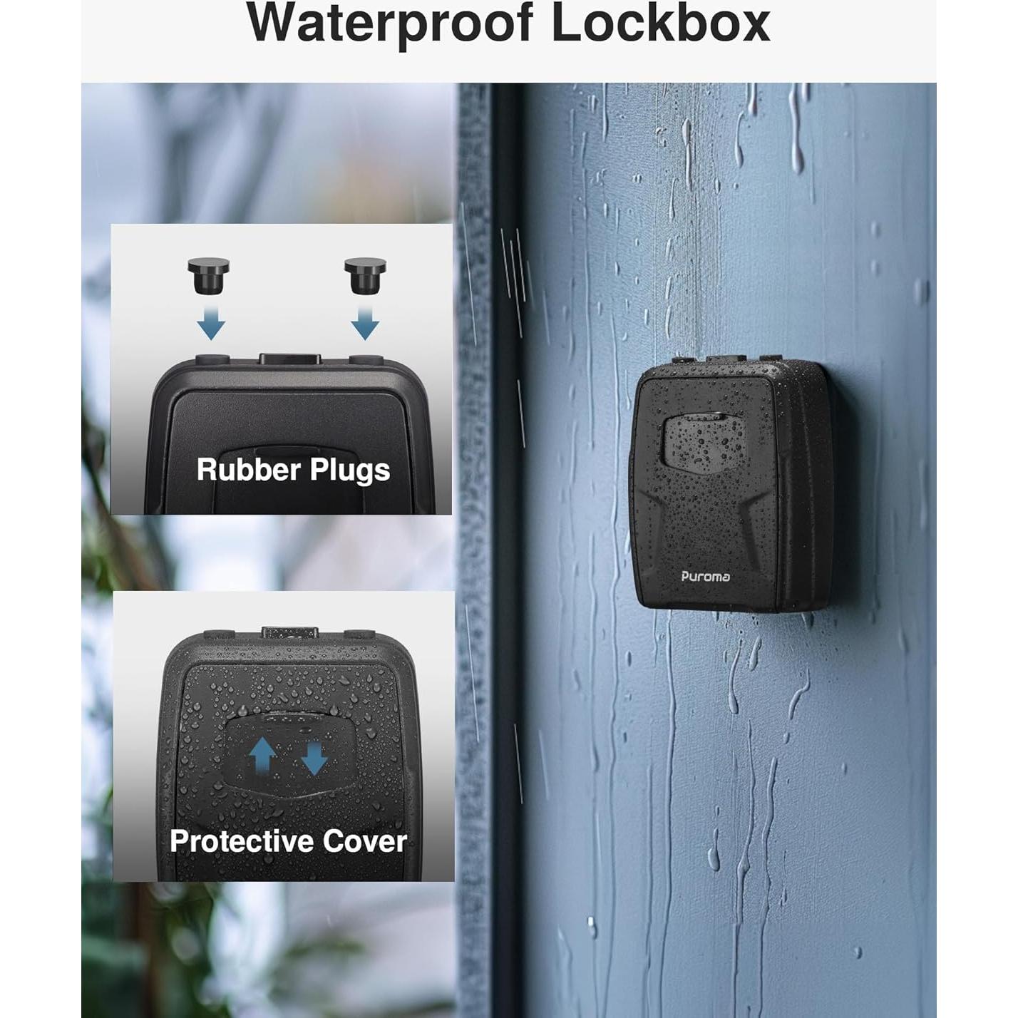 Caja de Llave Grande Puroma Negra con Combinación 4 Dígitos