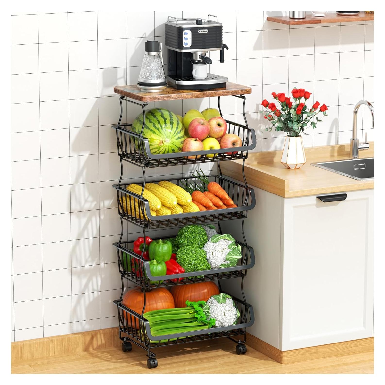 Cesta de Almacenamiento Gsiekare 5 Niveles con Ruedas