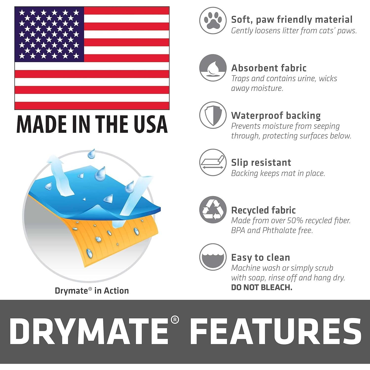 Alfombrilla para Gato Drymate 74x91 cm Impermeable Absorbente