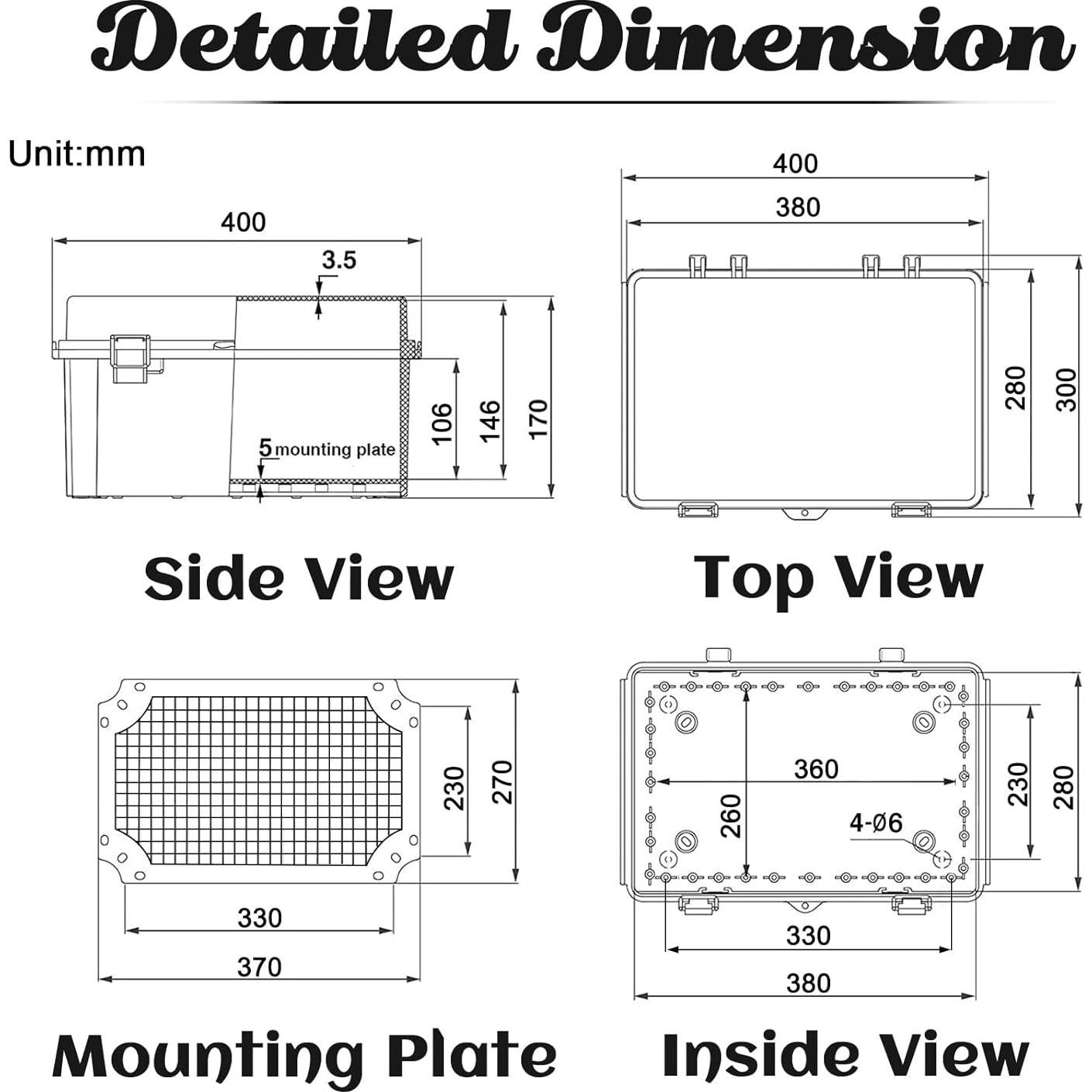 Caja de Conexiones Impermeable Sunnyglade 400x300x180mm