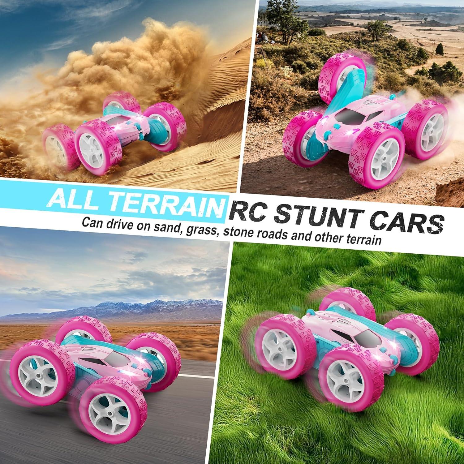 Coche RC QUNREDA Rosa Acrobacias 360° Control Remoto
