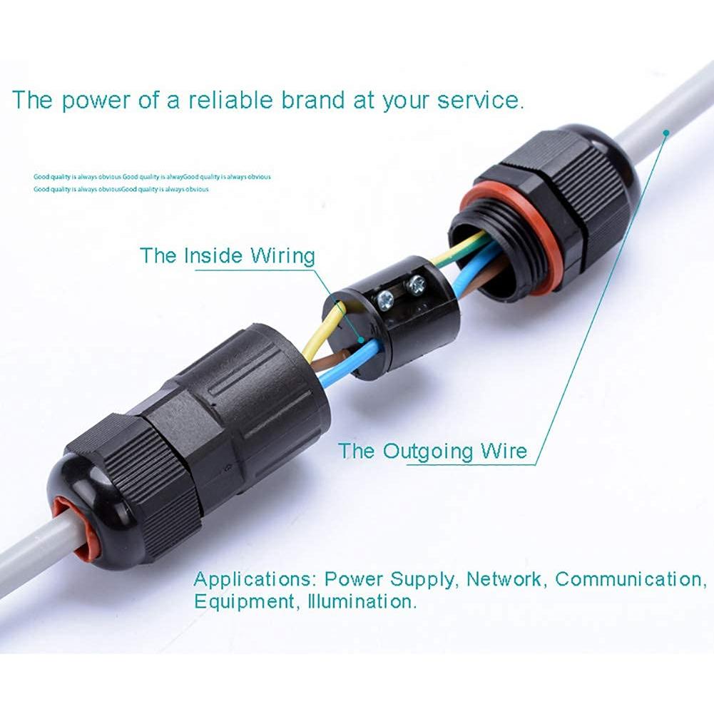 Caja de Conexiones Eléctricas IP68 2Pcs 3 Pines 5.9-8.5mm