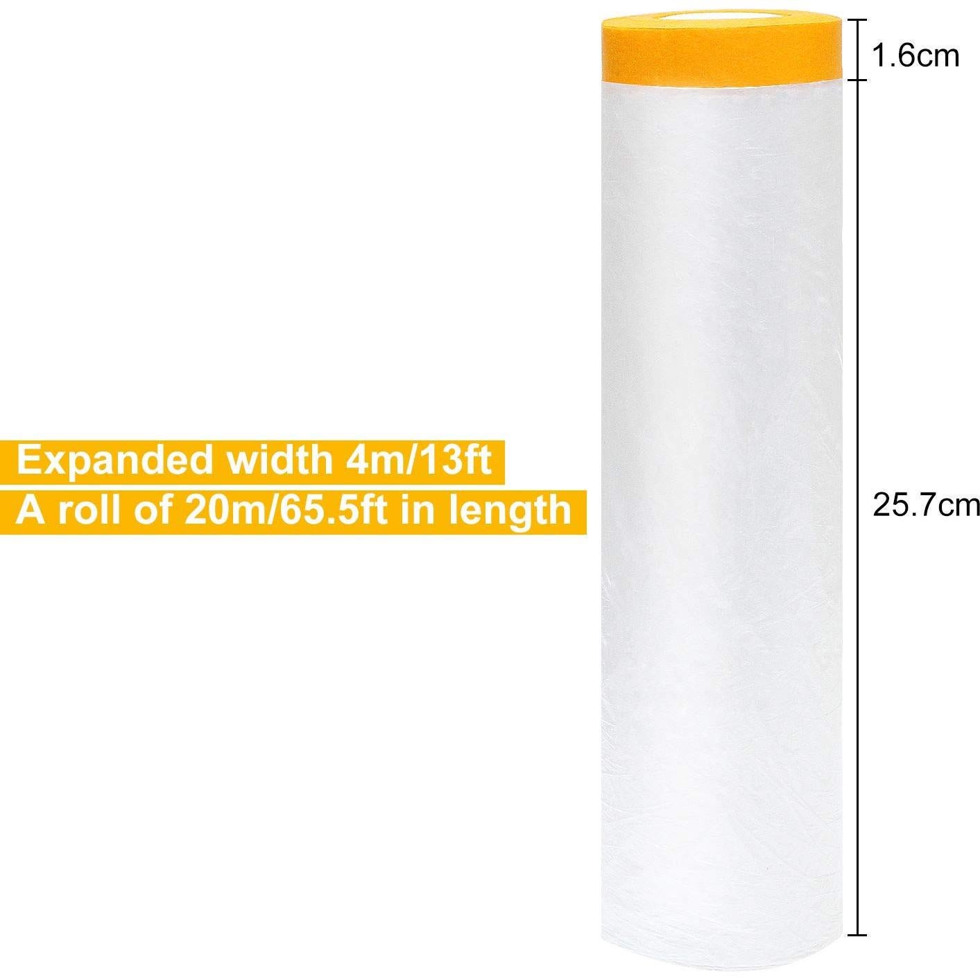 Película plástica de enmascarar 4m x 20m con cinta adhesiva