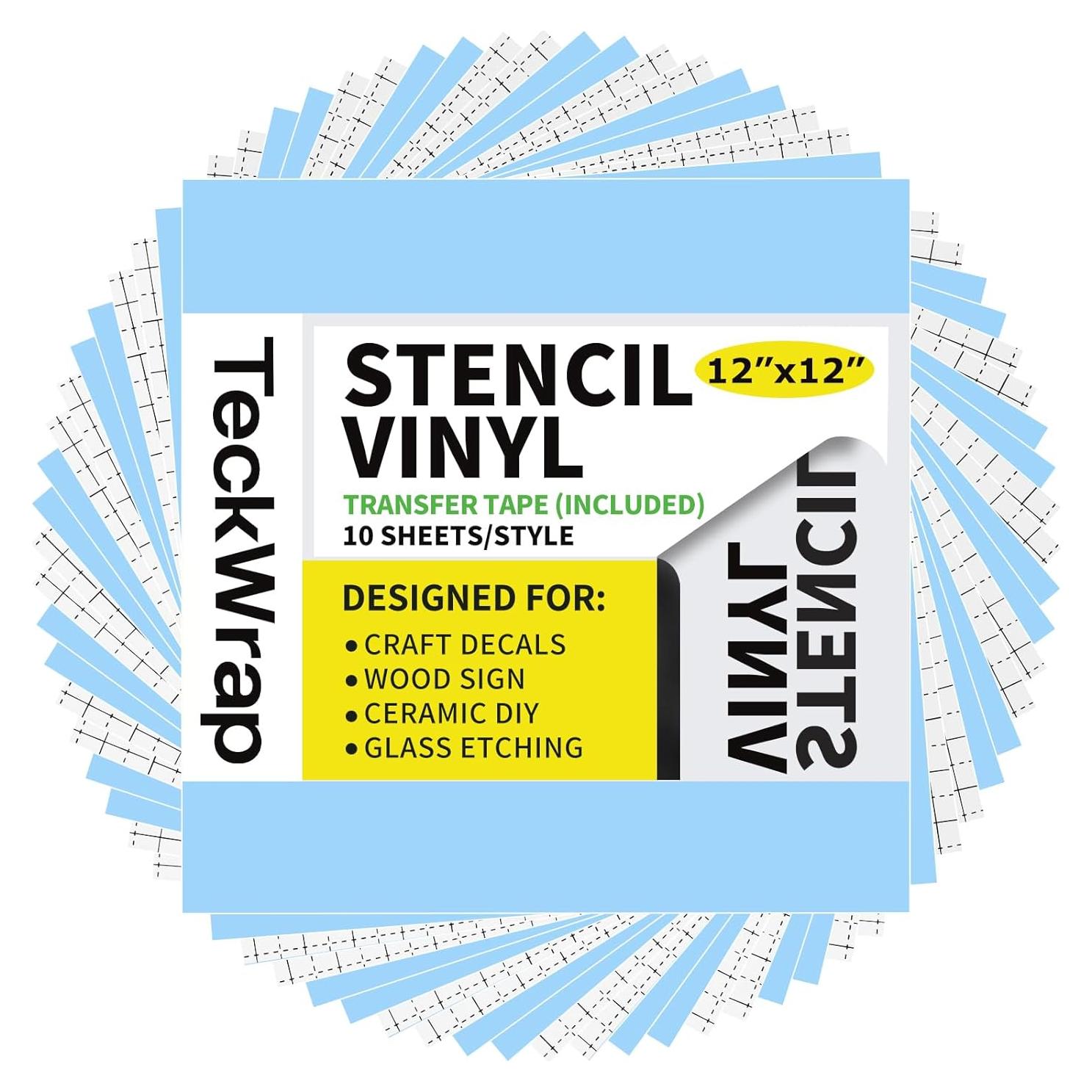 TECKWRAP Película Stencil Azul 10 Hojas 30,48 cm x 30,48 cm