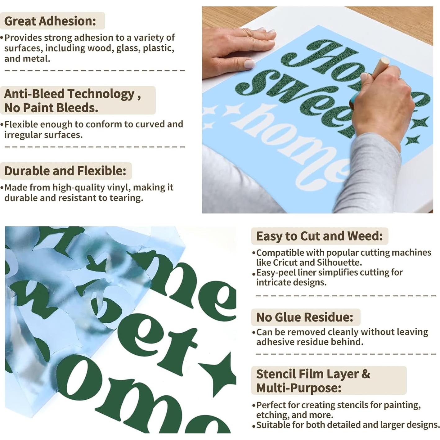 TECKWRAP Película Stencil Azul 10 Hojas 30,48 cm x 30,48 cm