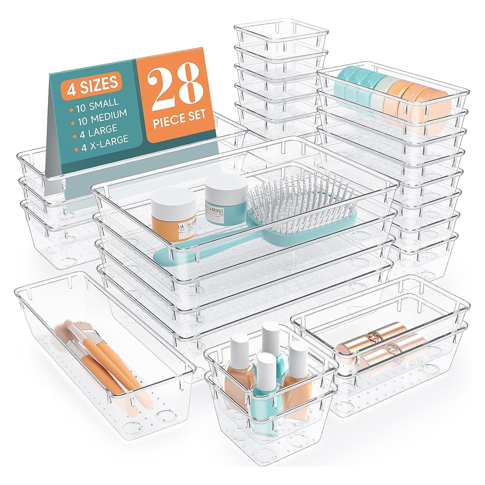 Juego de Organizadores de Cajones 28 PCS StorMiracle Transparente
