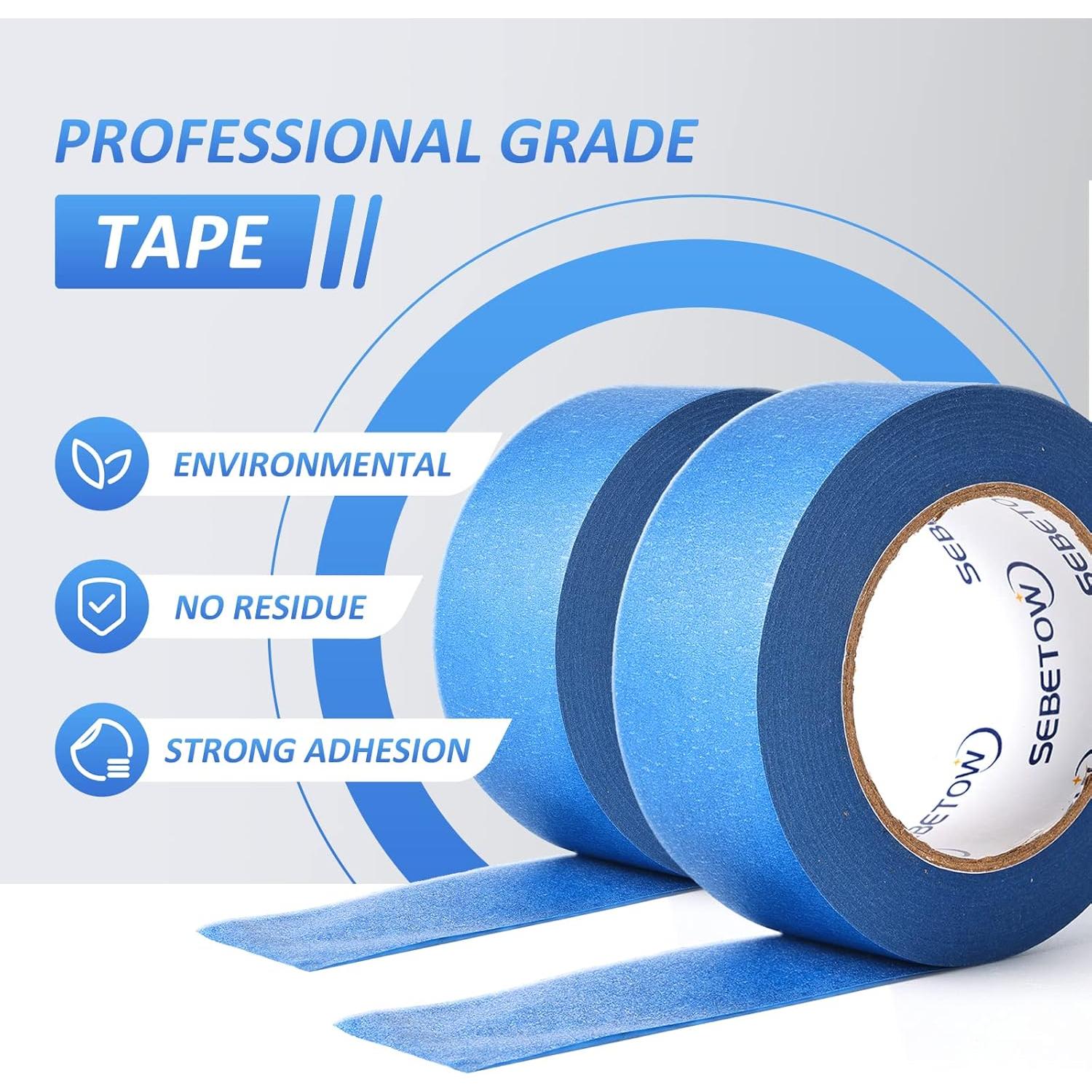 10 Rollos de Cinta de Pintor Azul 5 cm x 50 m SEBETOW