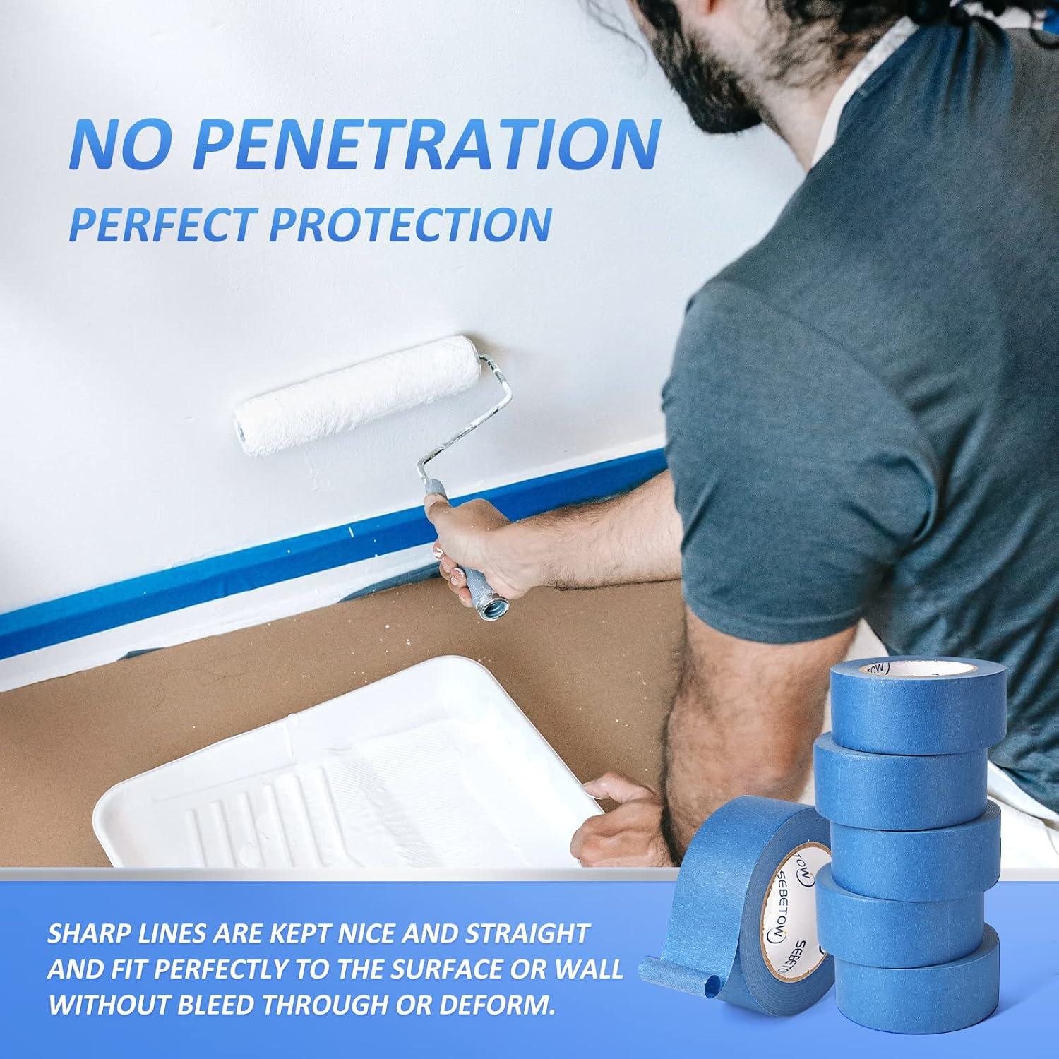 10 Rollos de Cinta de Pintor Azul 5 cm x 50 m SEBETOW