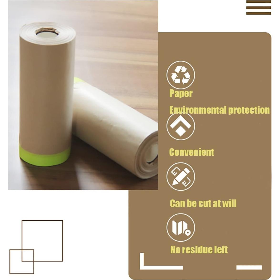 Papel de Enmascarar Adhesivo 50 pies x 20 pulgadas