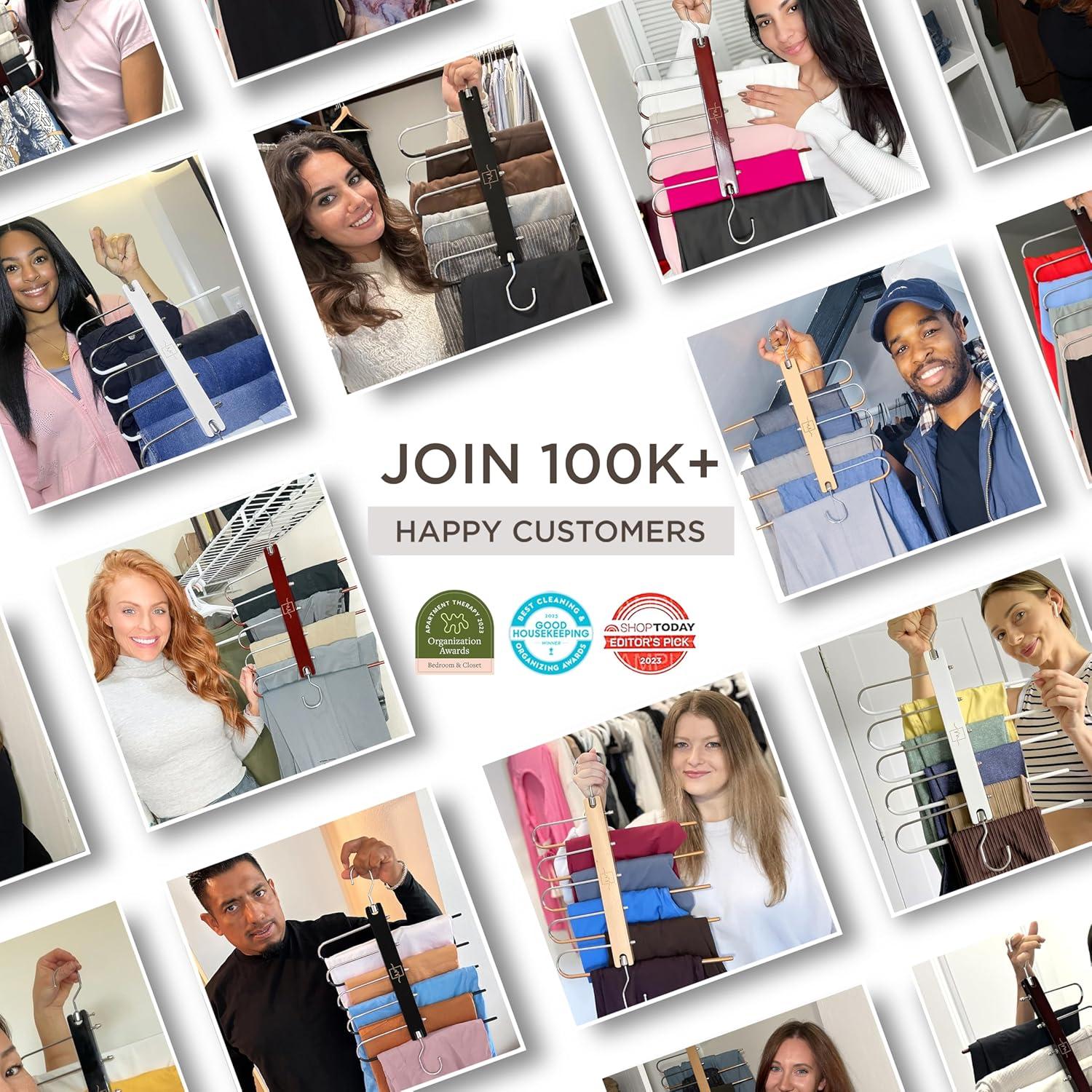 Perchas MORALVE de Madera para Pantalones - Paquete de 2