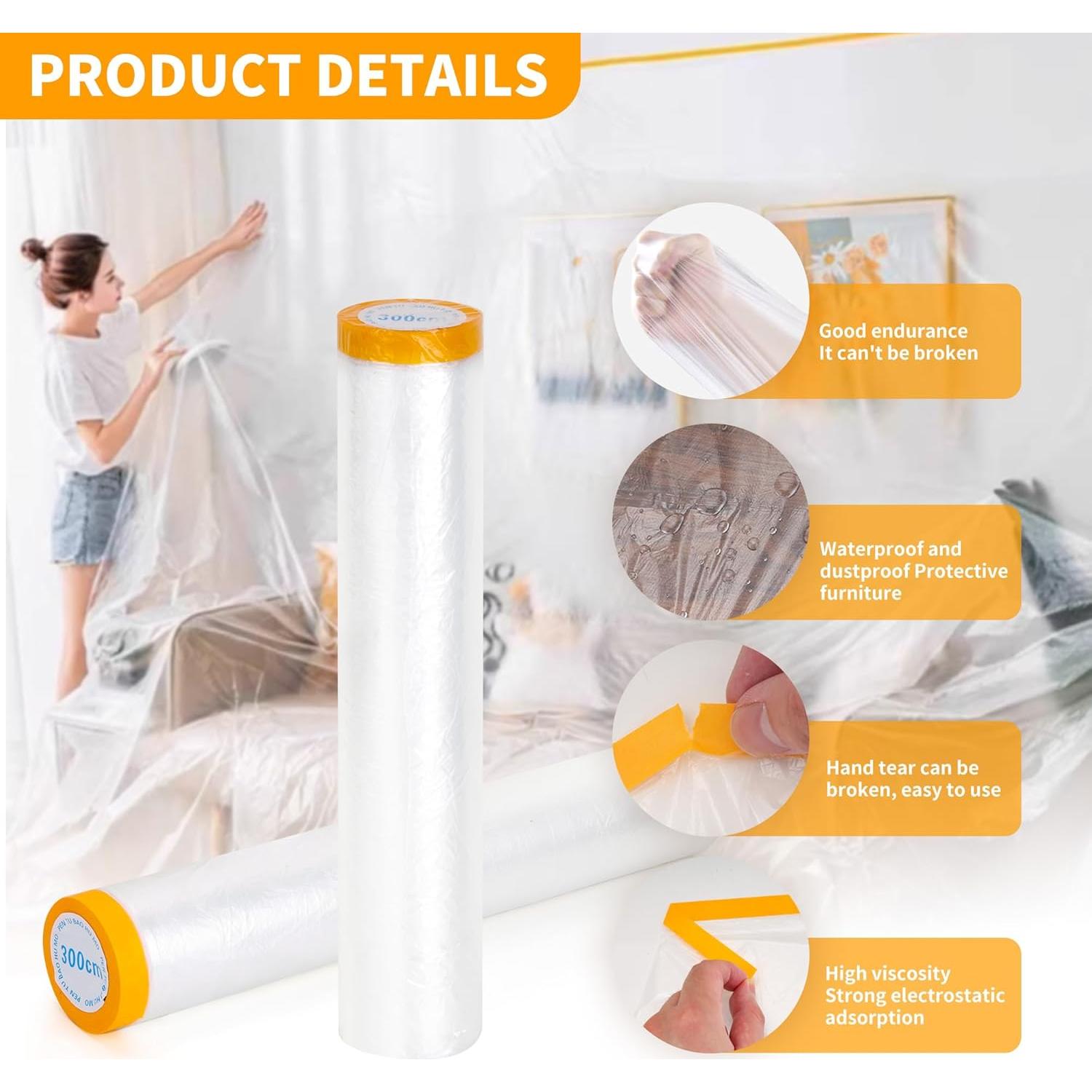 Película de Enmascarar Pre-Adhesiva MATUFF 2 Rollos 3.05 x 19.81 m