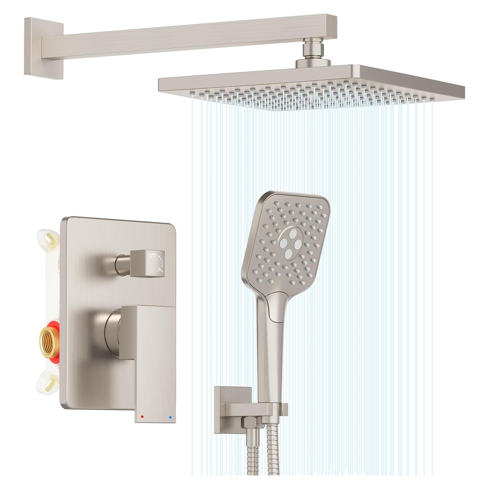 Sistema de Ducha Gabrylly con Cabezal de Lluvia 10" Níquel